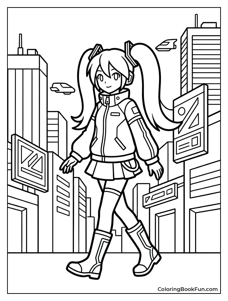 Miku Walks in Neon City