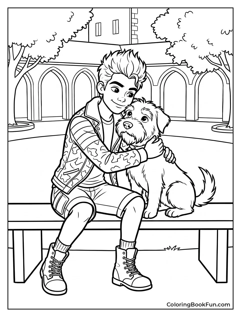 Carlos Hugs His Dog Dude
