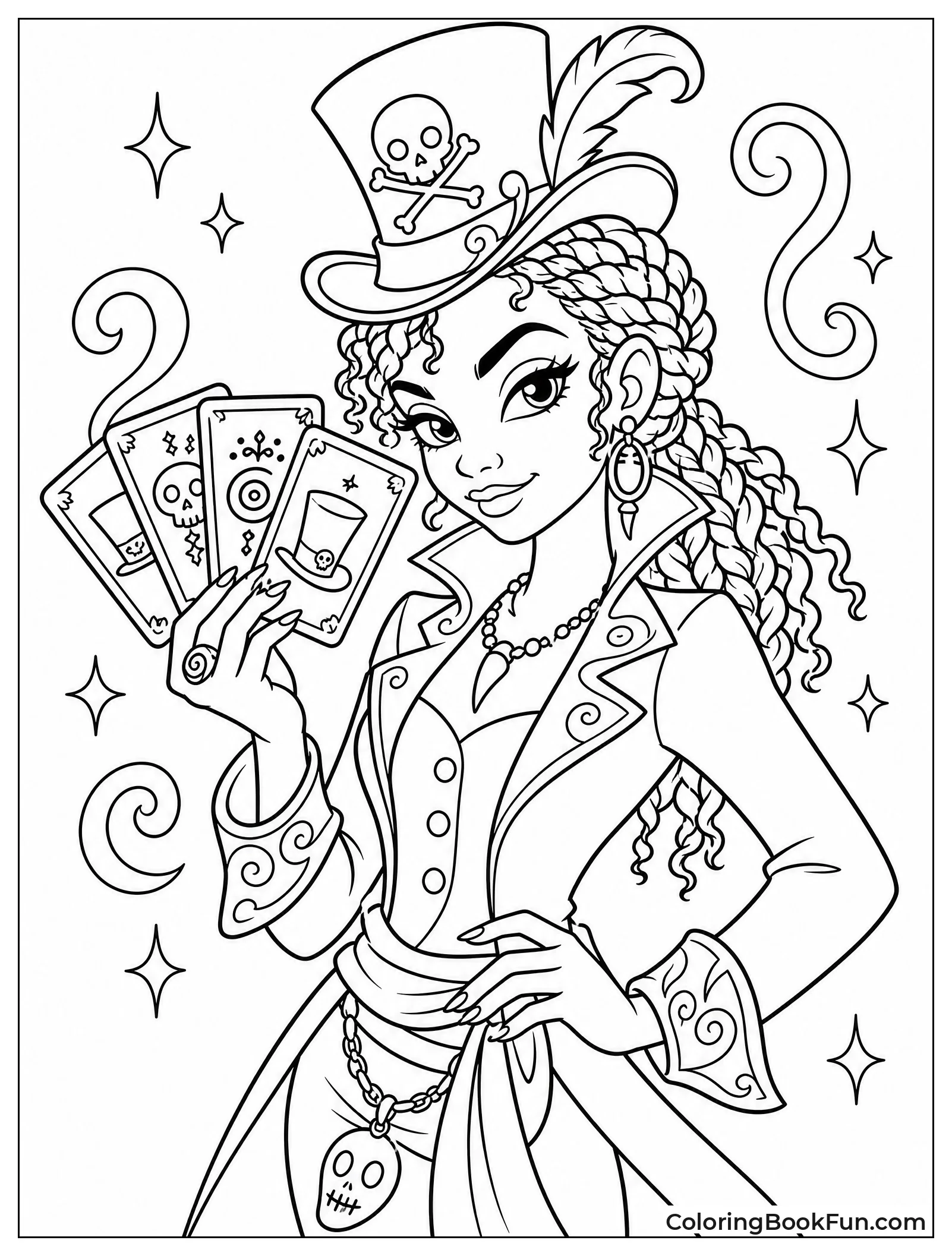 Celia Holds Up Tarot Cards