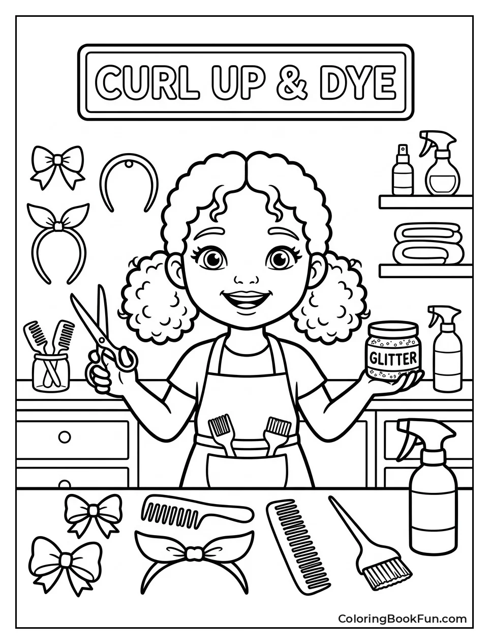 Dizzy Holds Scissors and Glitter