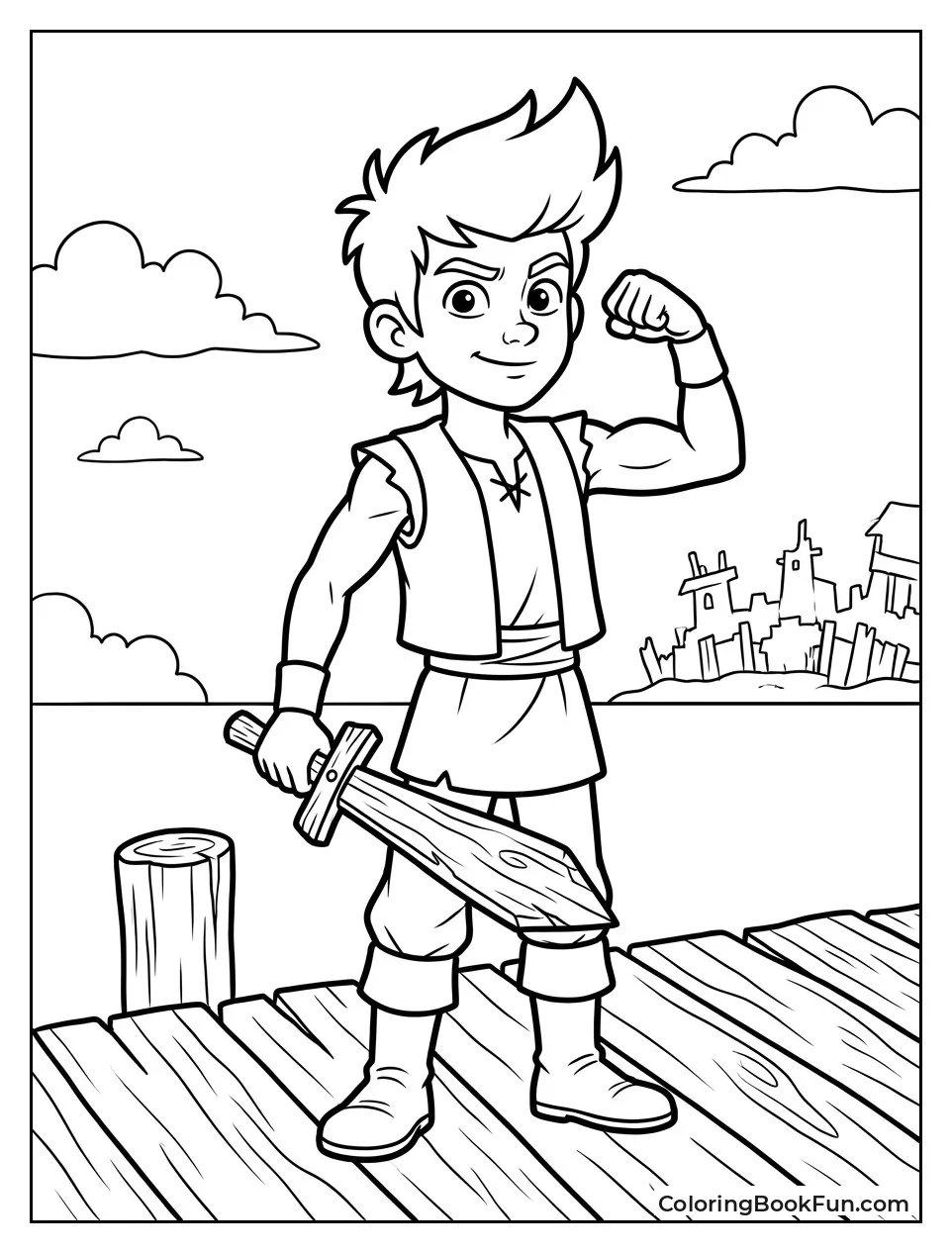 Gil Swings His Wooden Sword