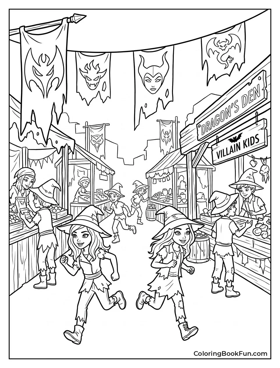 Kids Run Through the Marketplace