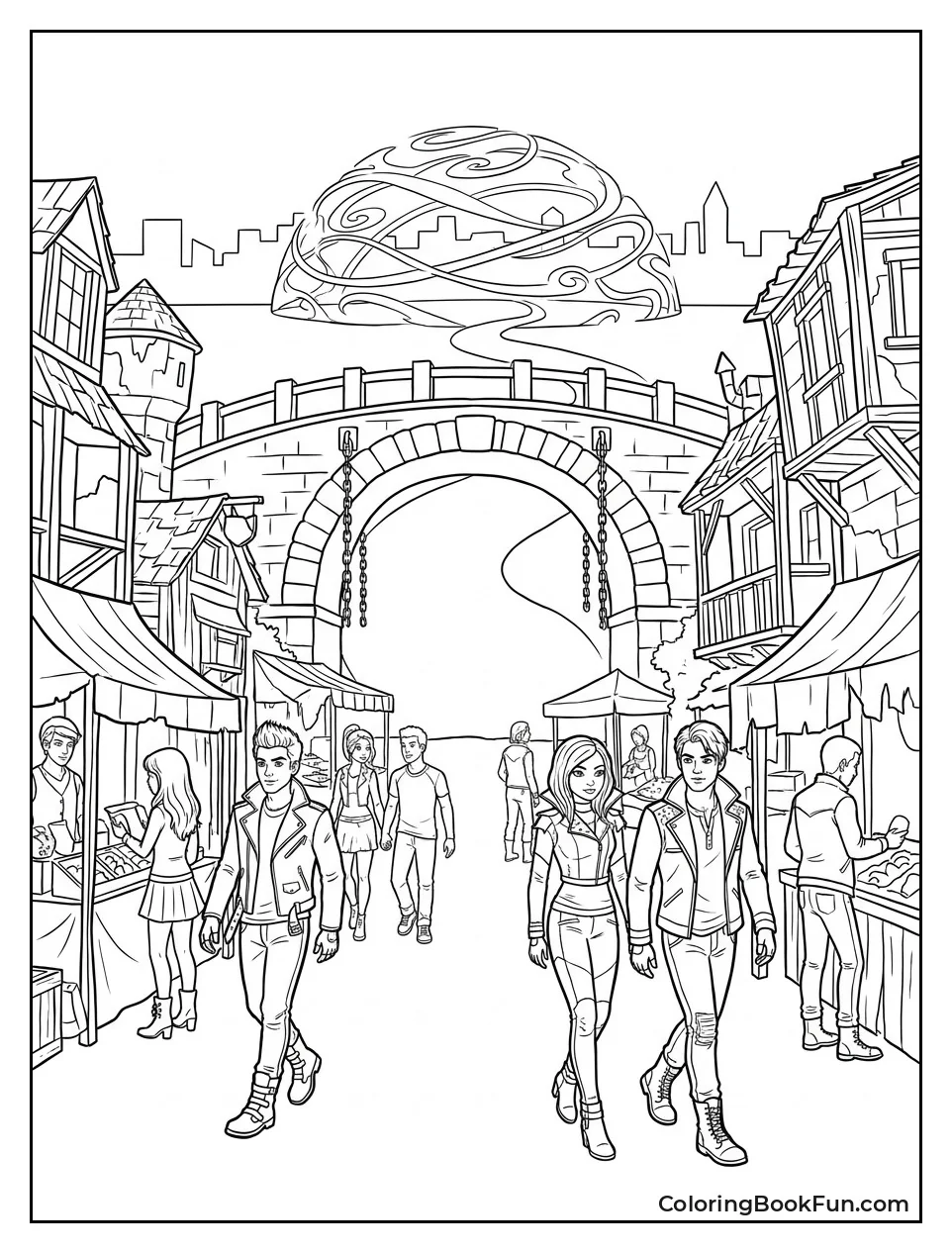 Crowded Streets Fill the Isle