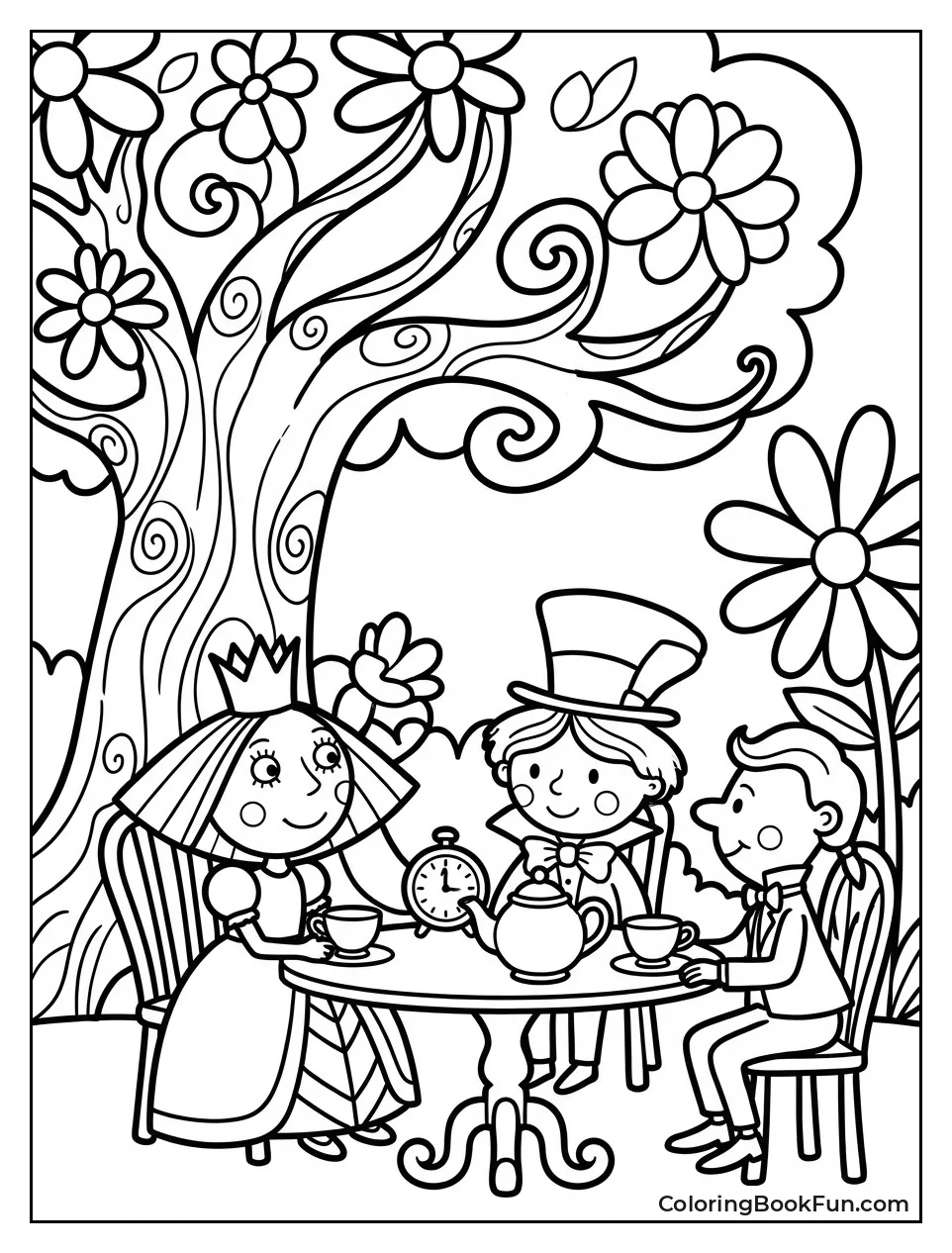 Friends Sip Tea in Wonderland