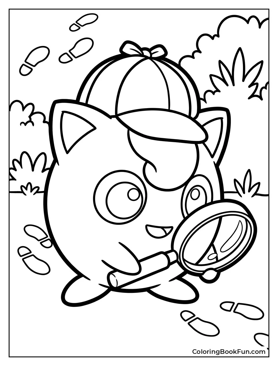Jigglypuff Looks for Clues with a Magnifier