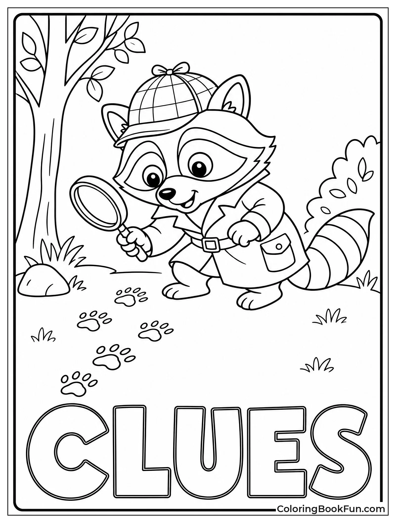 Detective Raccoon Solving Mystery