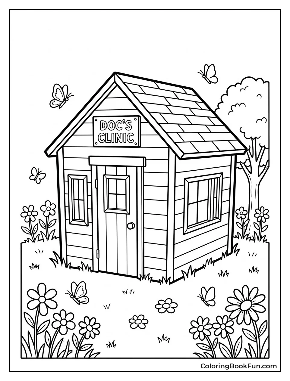 Backyard Clinic Surrounded by Flowers