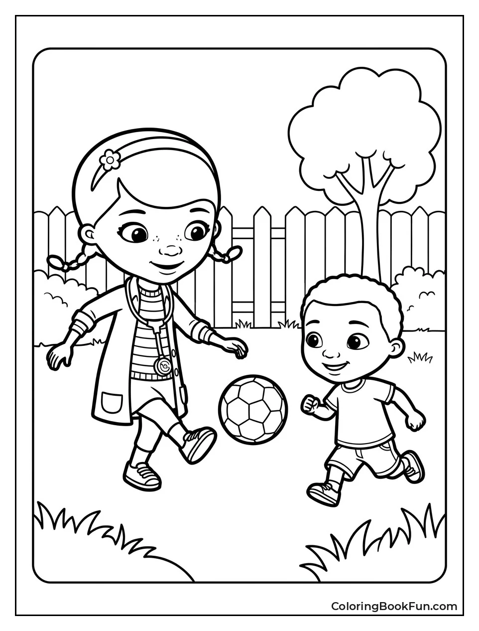 Doc Playing Soccer with Donny