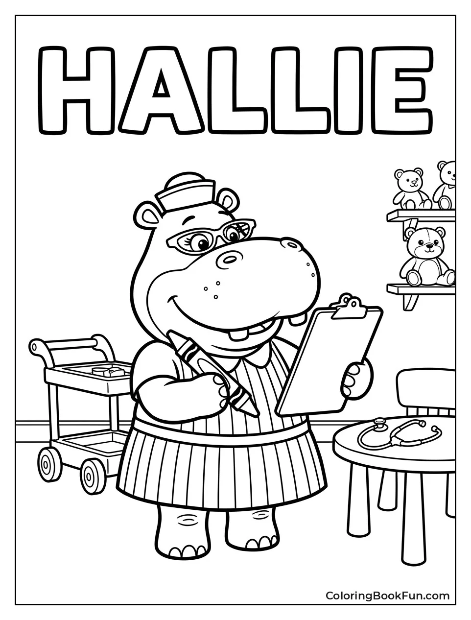 Hallie Holding Clipboard and Crayon