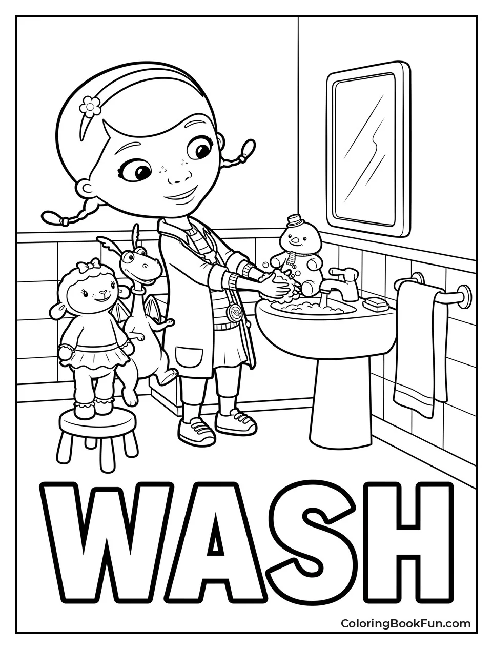 Doc Teaching Toys to Wash Hands