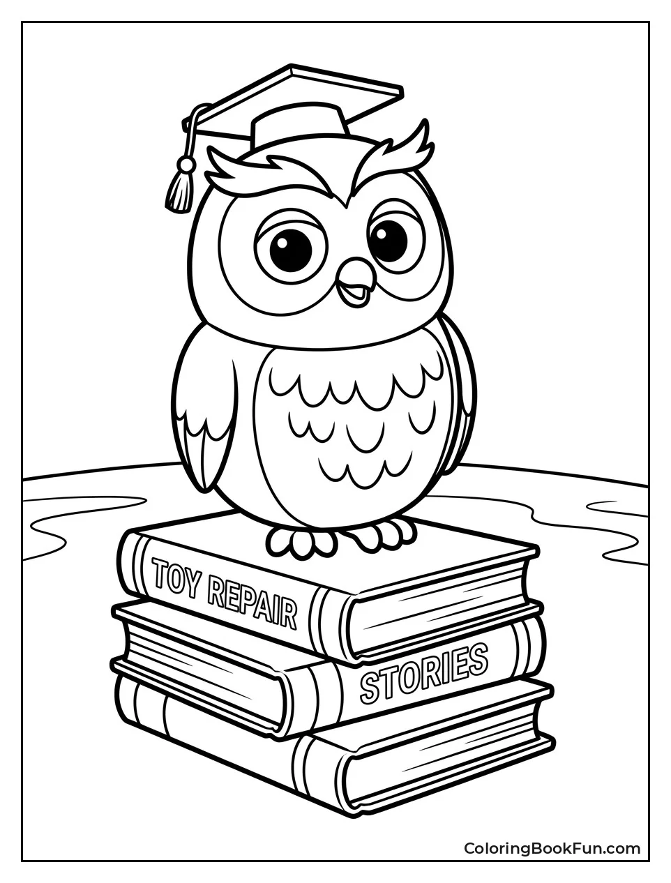 Professor Hootsburgh Perched on Books