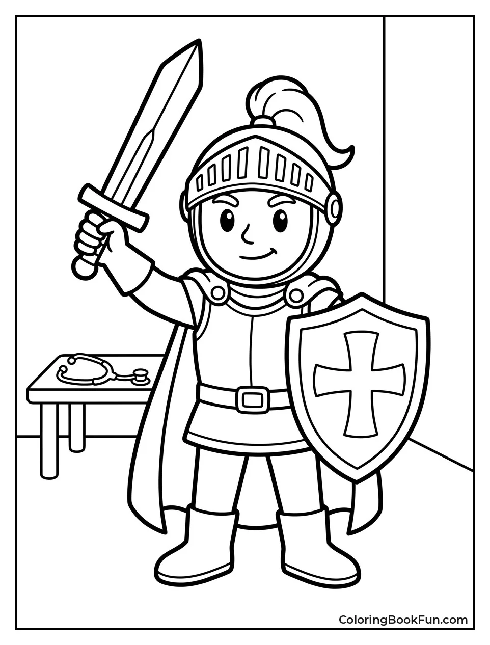 Sir Kirby Standing Brave with Sword