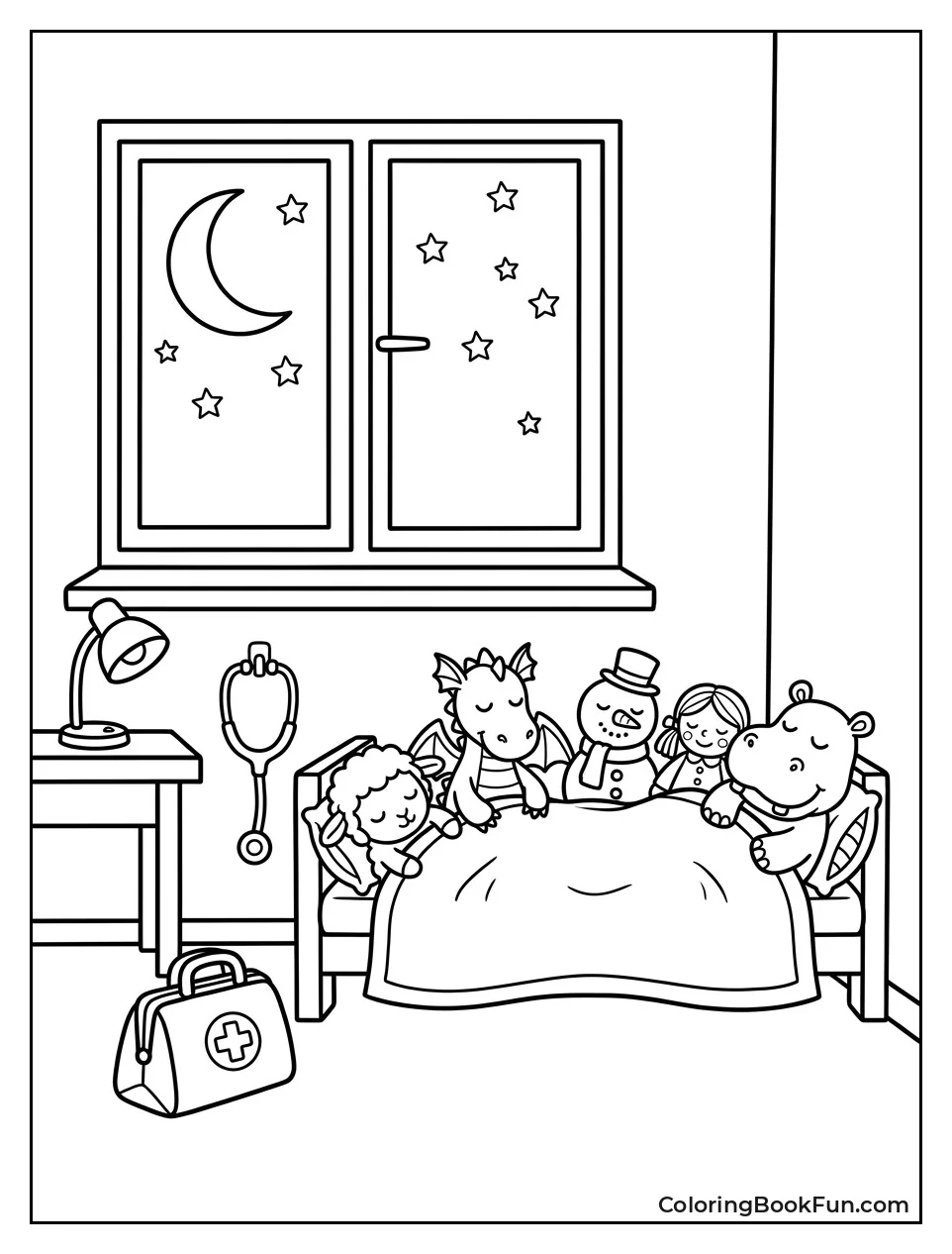 Toys Sleeping in Night Clinic