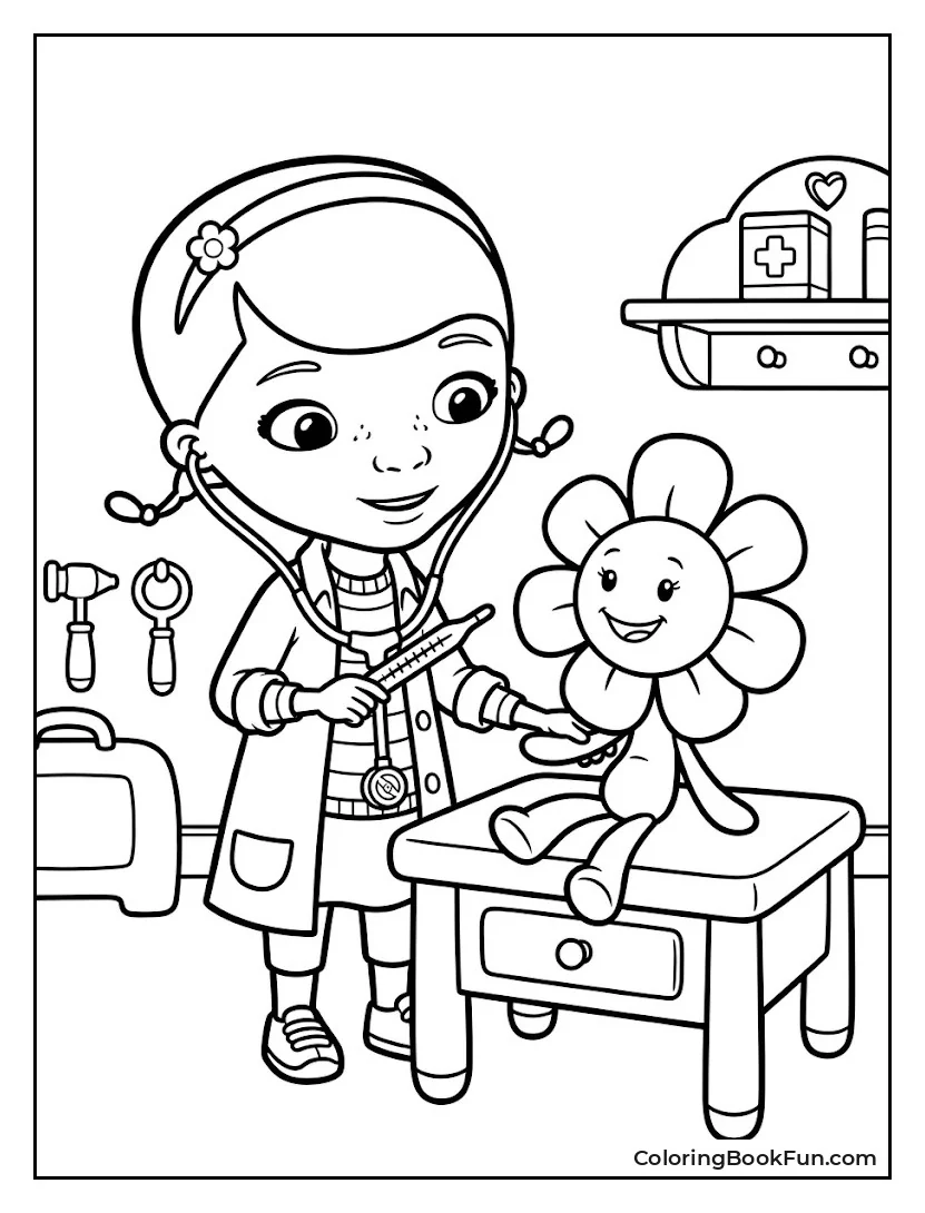 Doc Checking Sunny Flower Toy