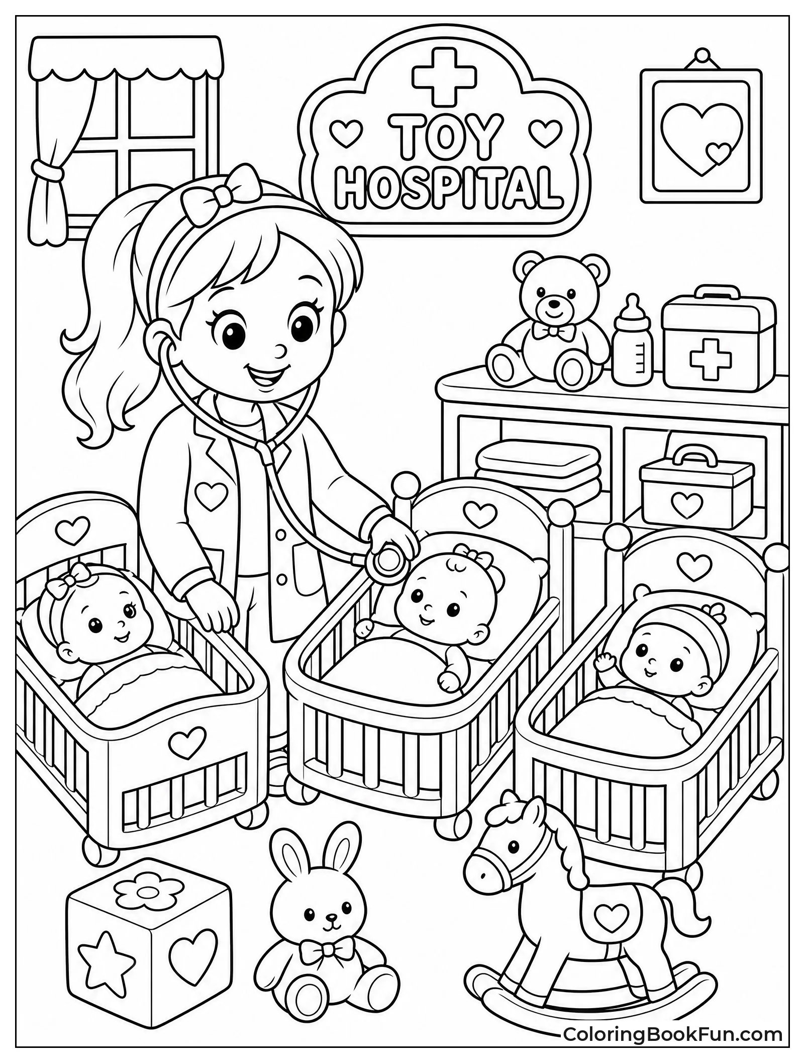 Baby Dolls in Colorful Cribs