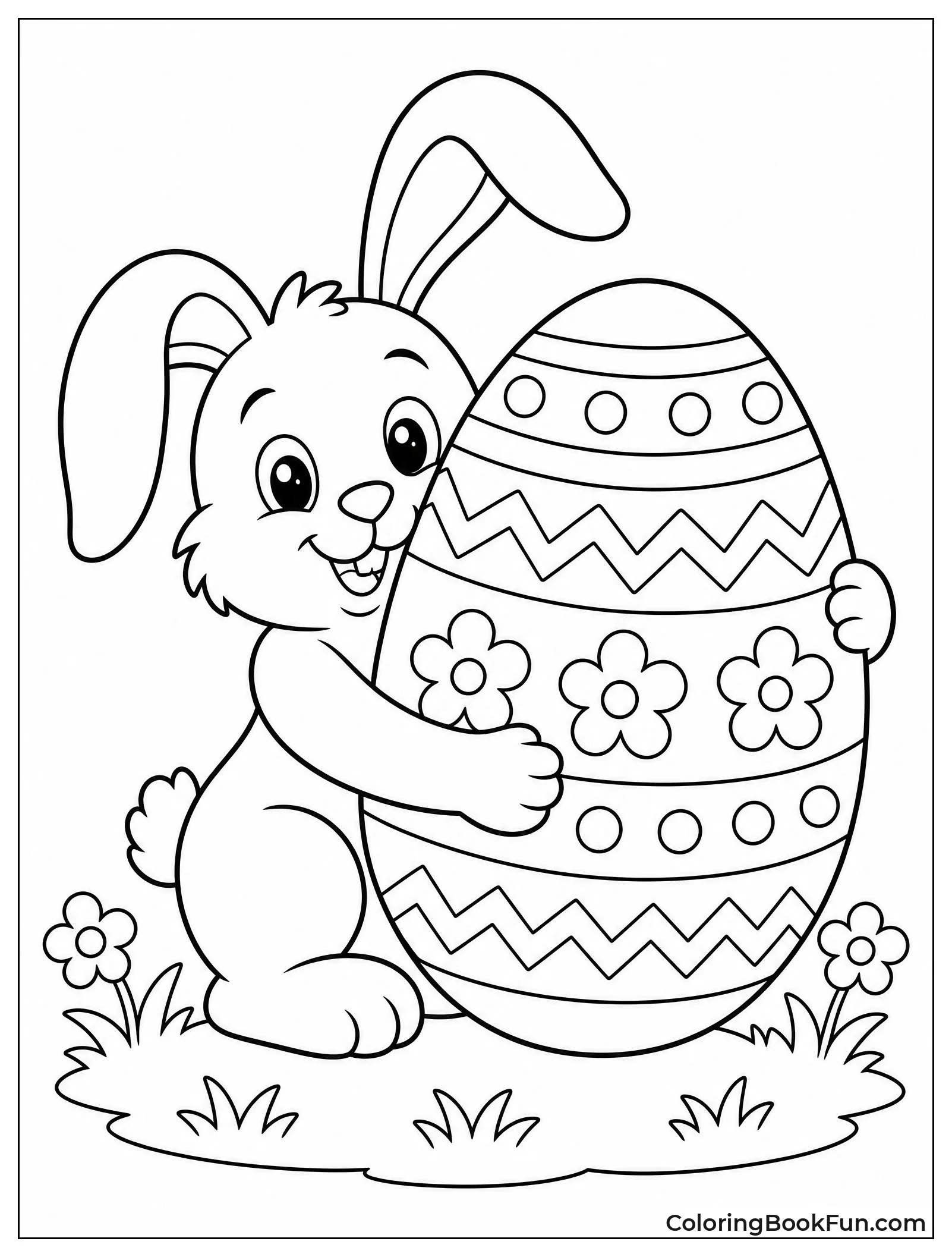 Bunny Hugging Giant Patterned Egg