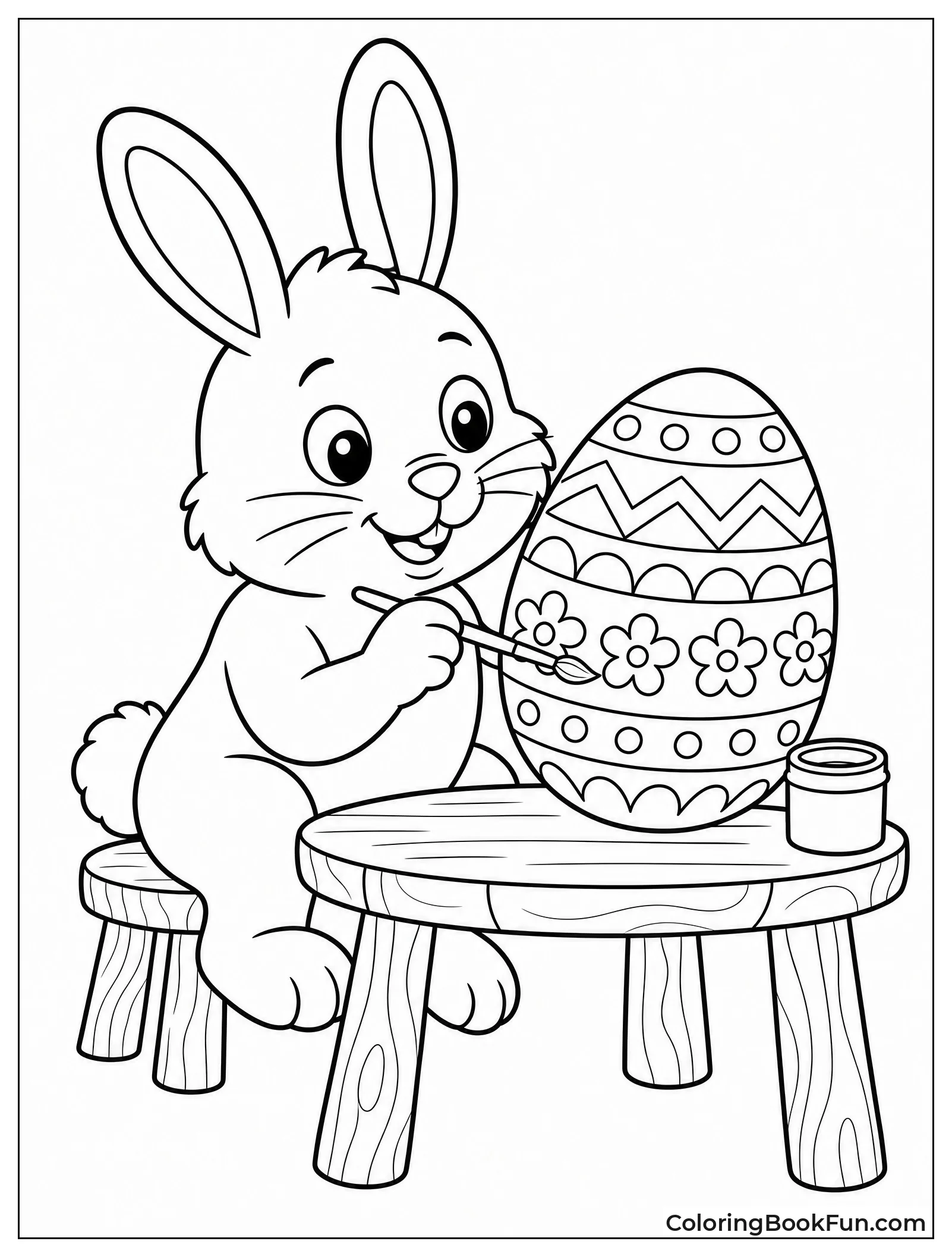Bunny Painting Patterns on Egg