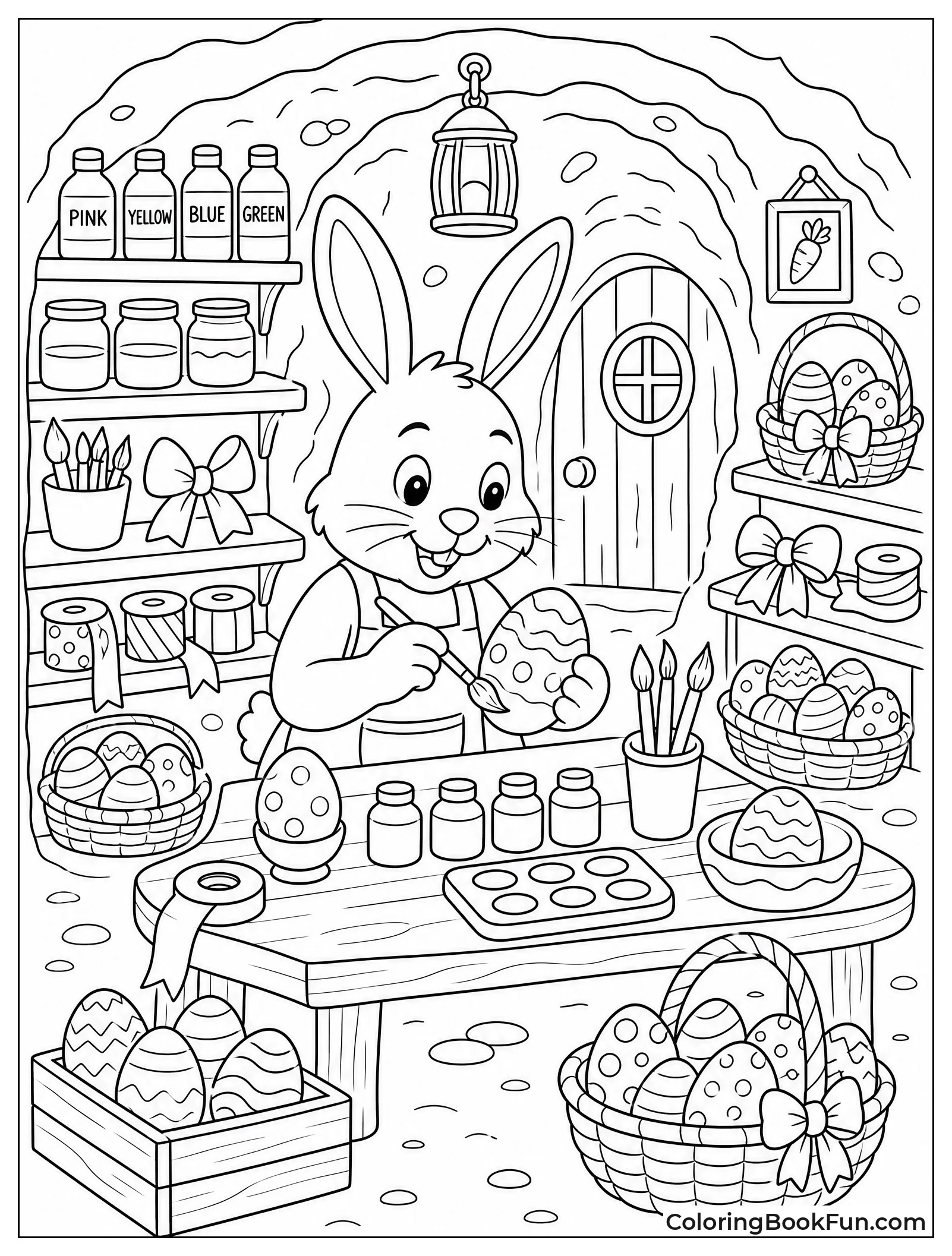 Bunny Workshop Filled with Supplies