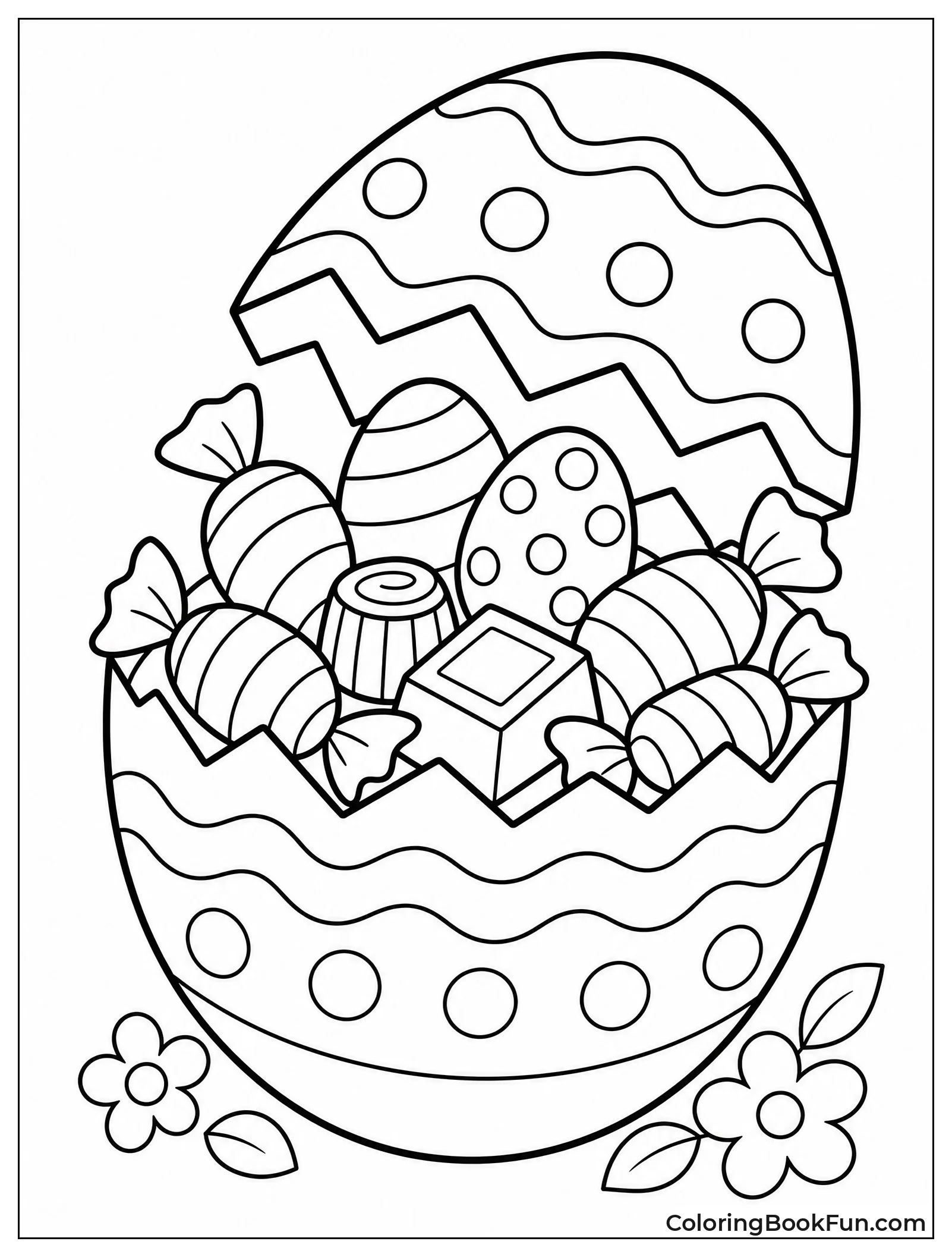 Cracked Egg Shows Candy