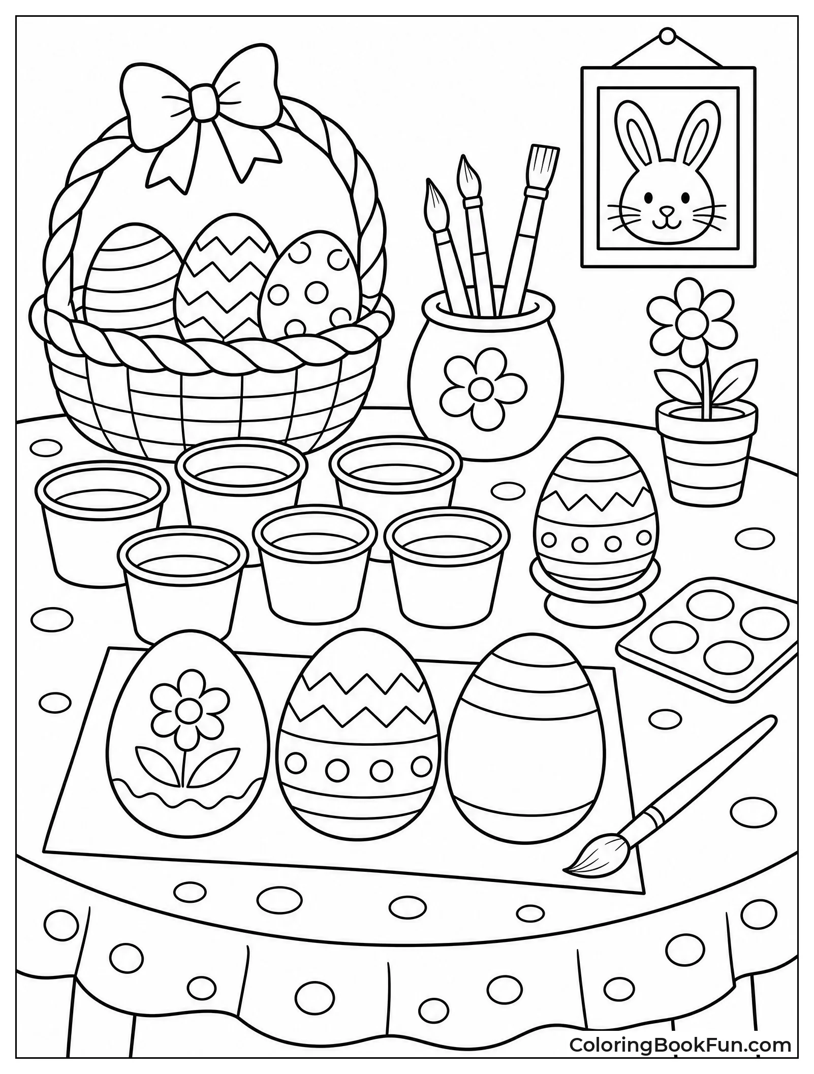 Table Full of Dye Cups