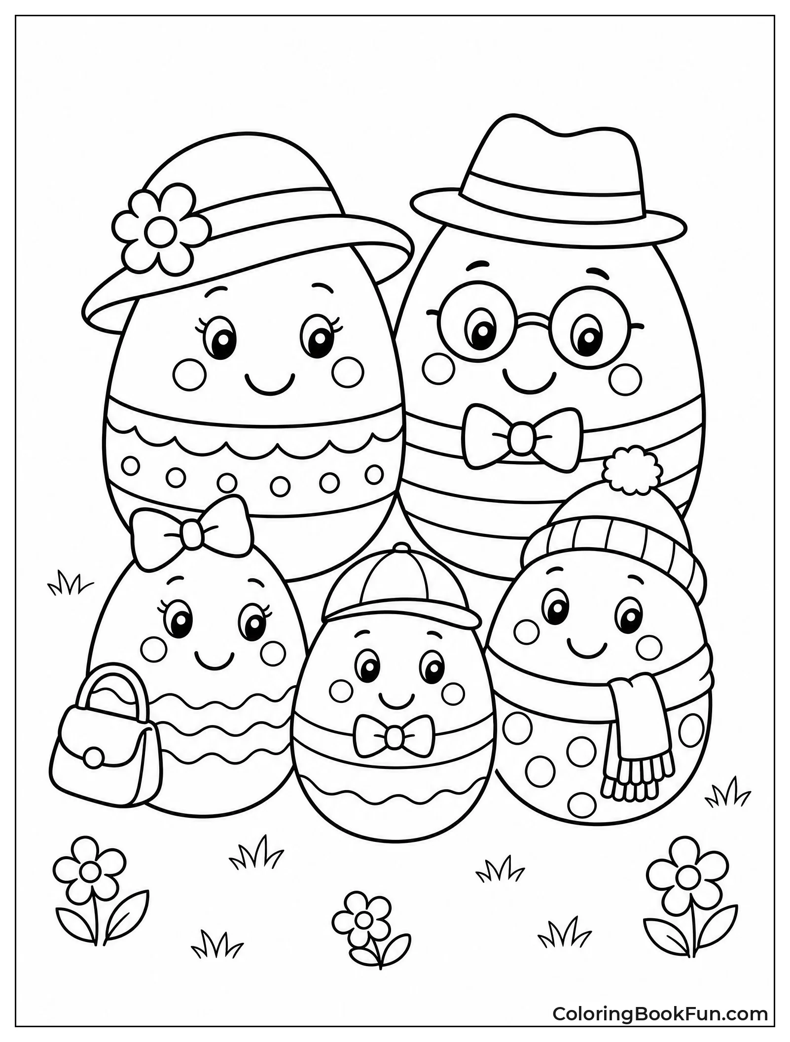 Egg Family in Hats