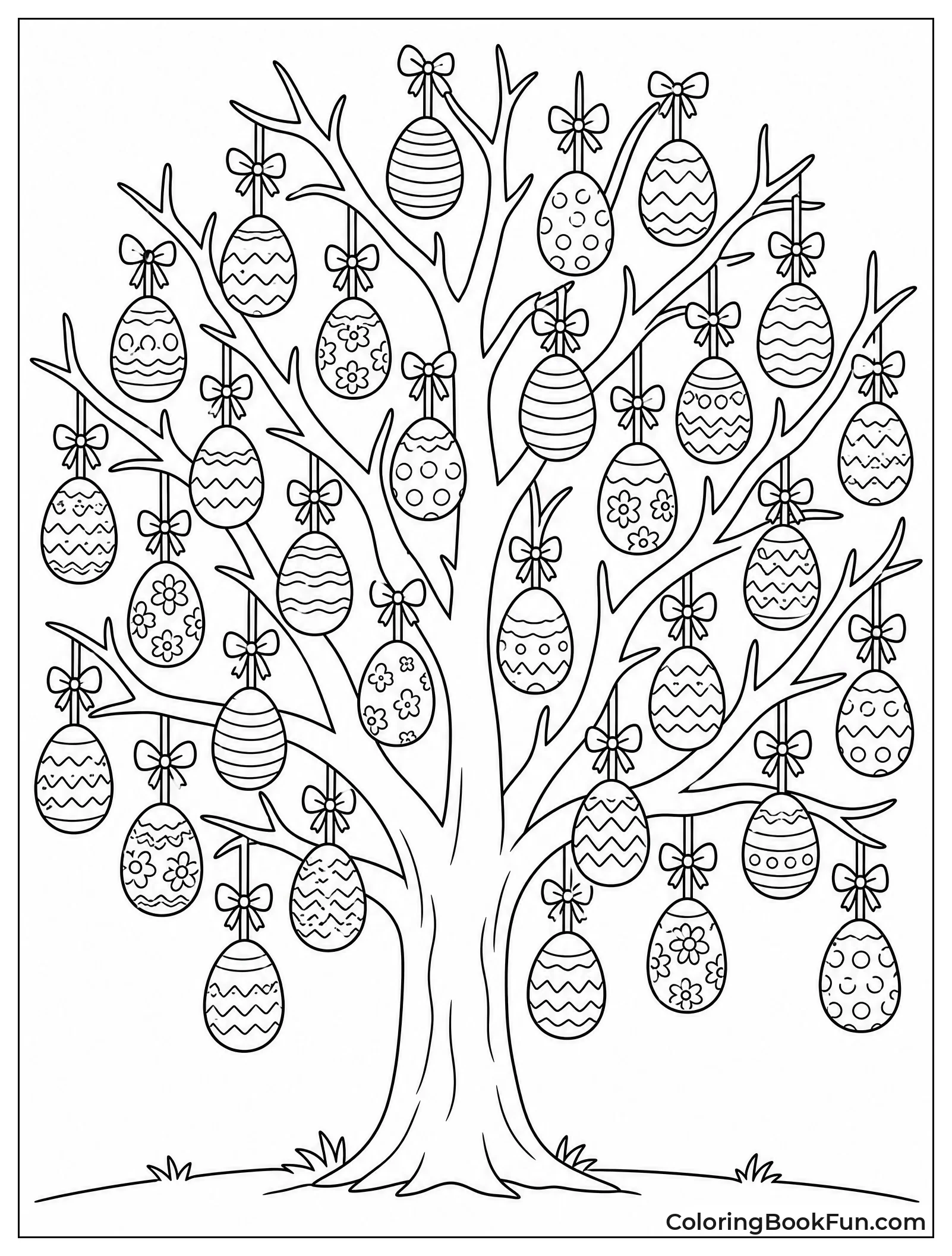 Tree Hung with Patterned Eggs
