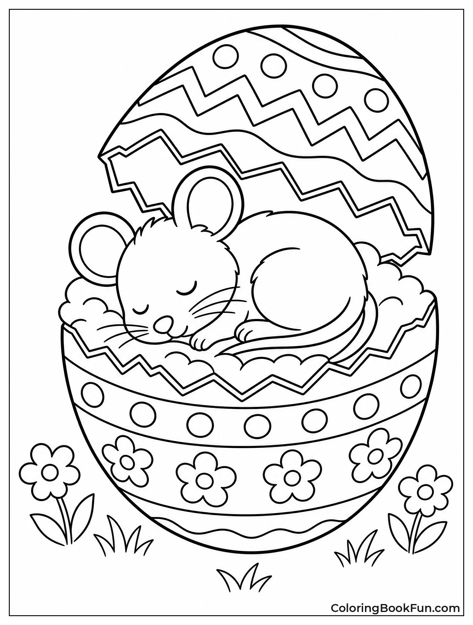 Mouse Sleeps in Eggshell