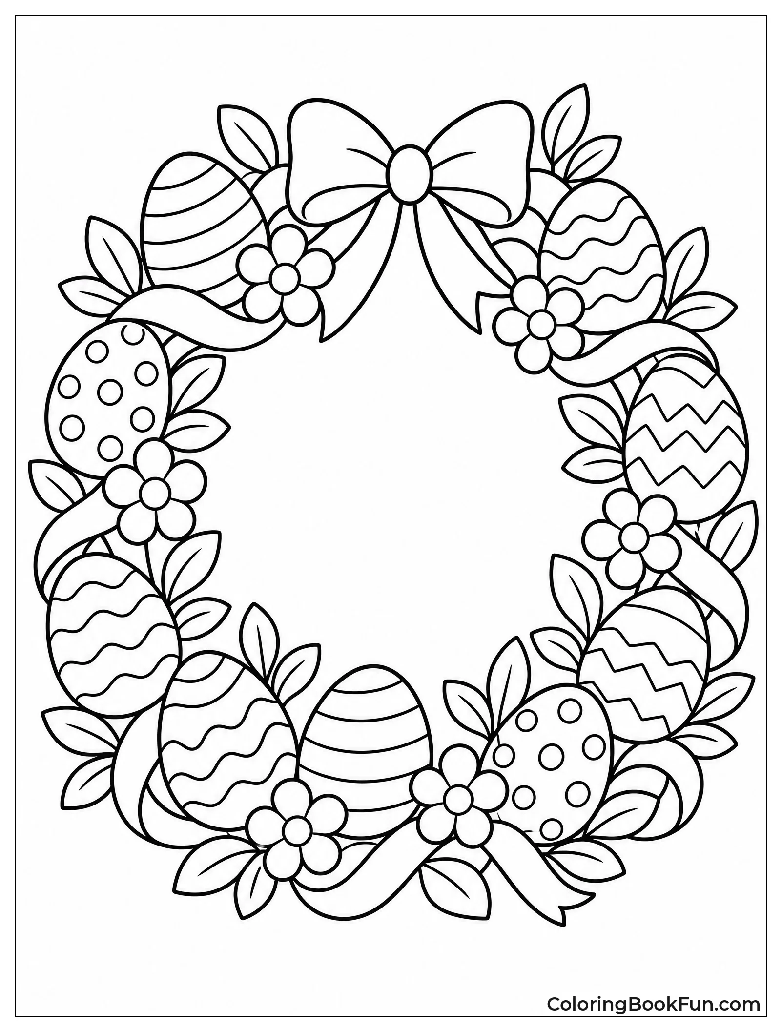 Wreath of Eggs and Flowers