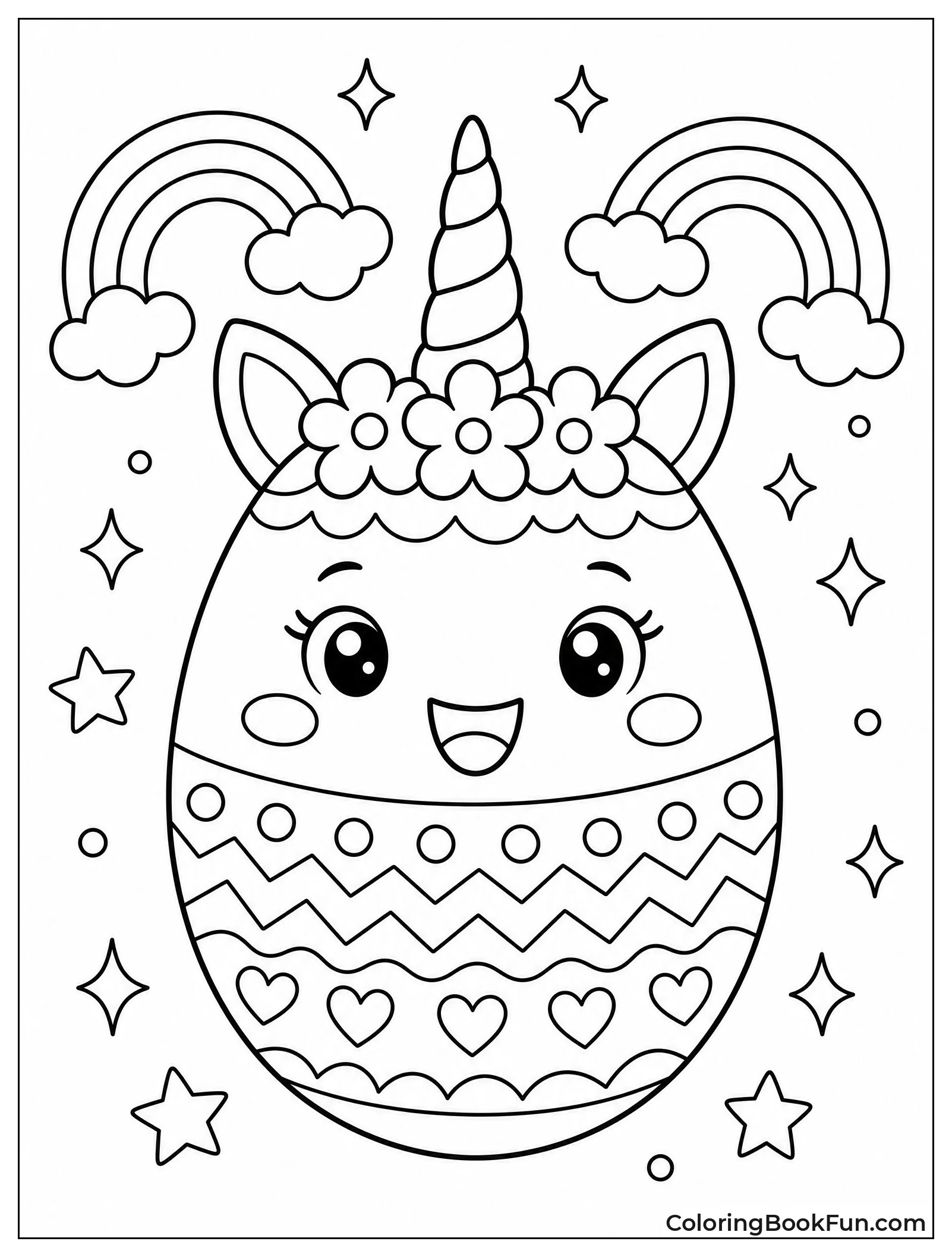 Unicorn Egg with Rainbows