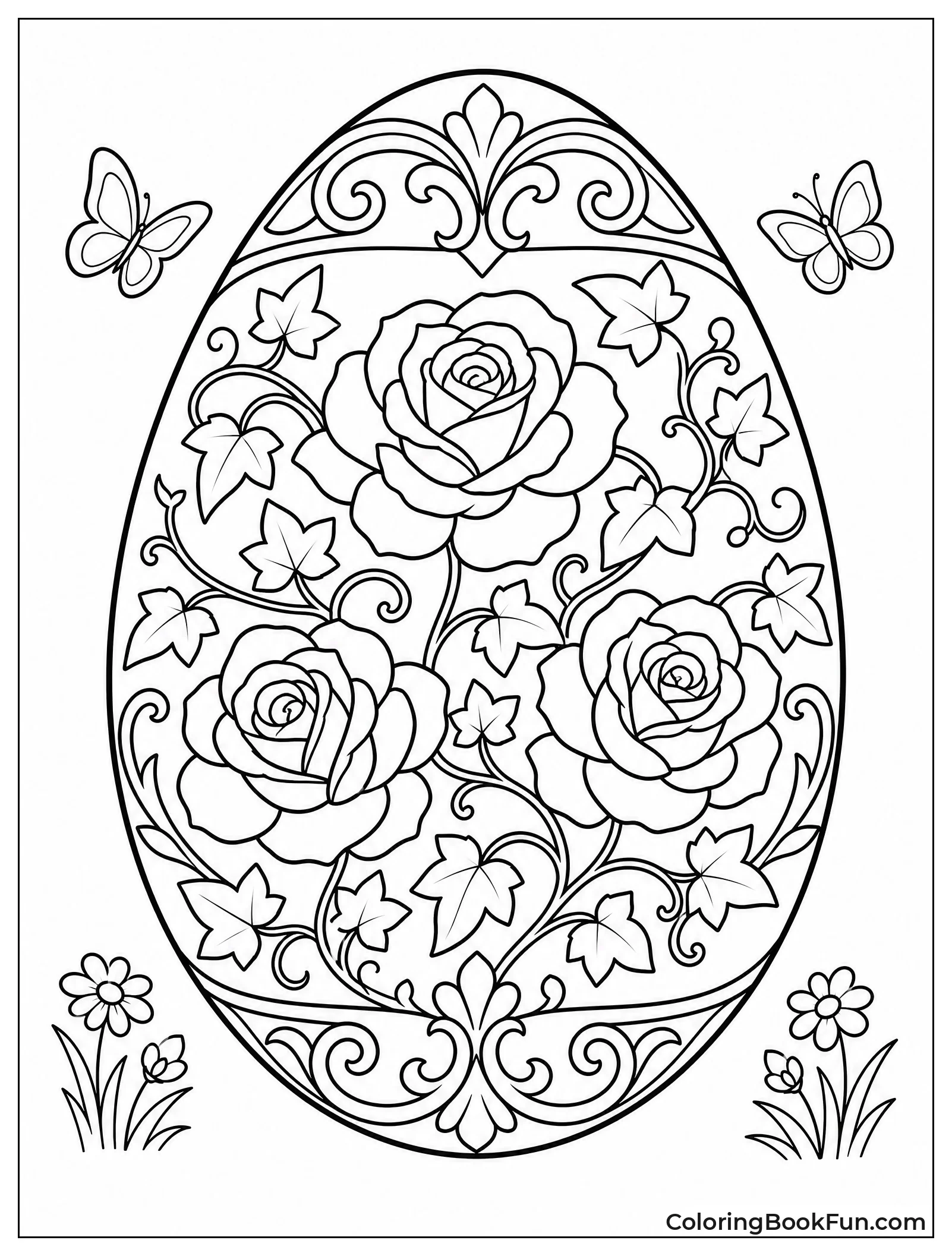 Egg Twined with Roses