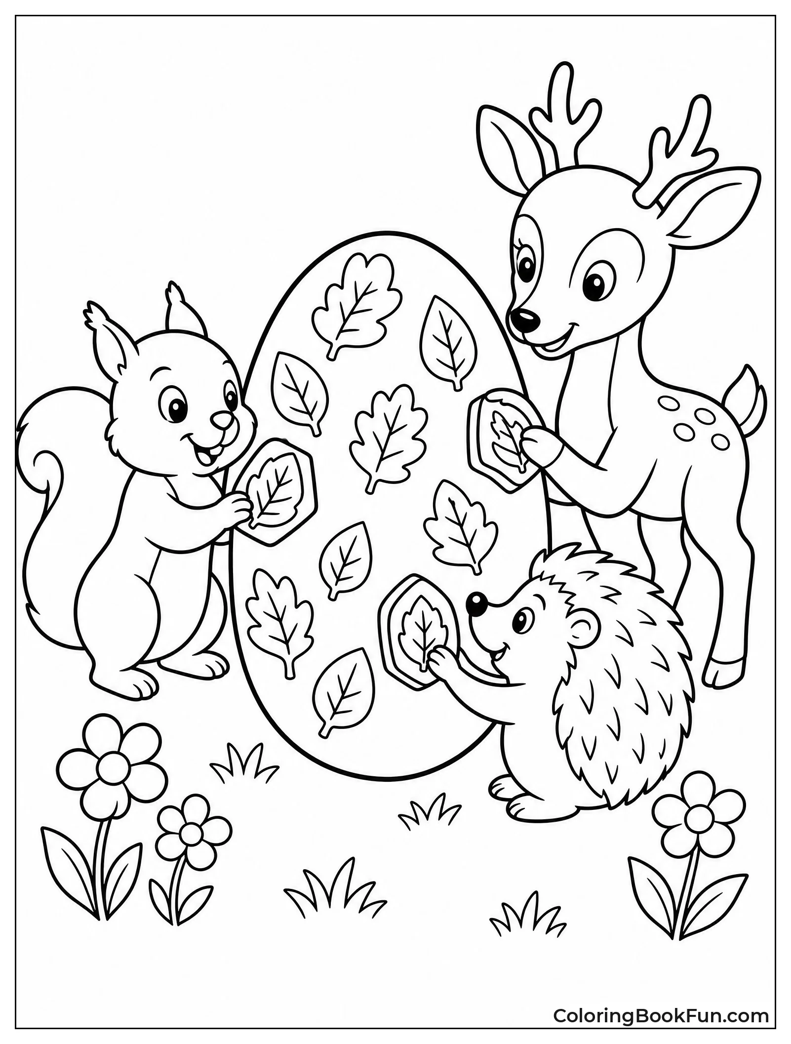 Animals Stamp Leaves on Egg