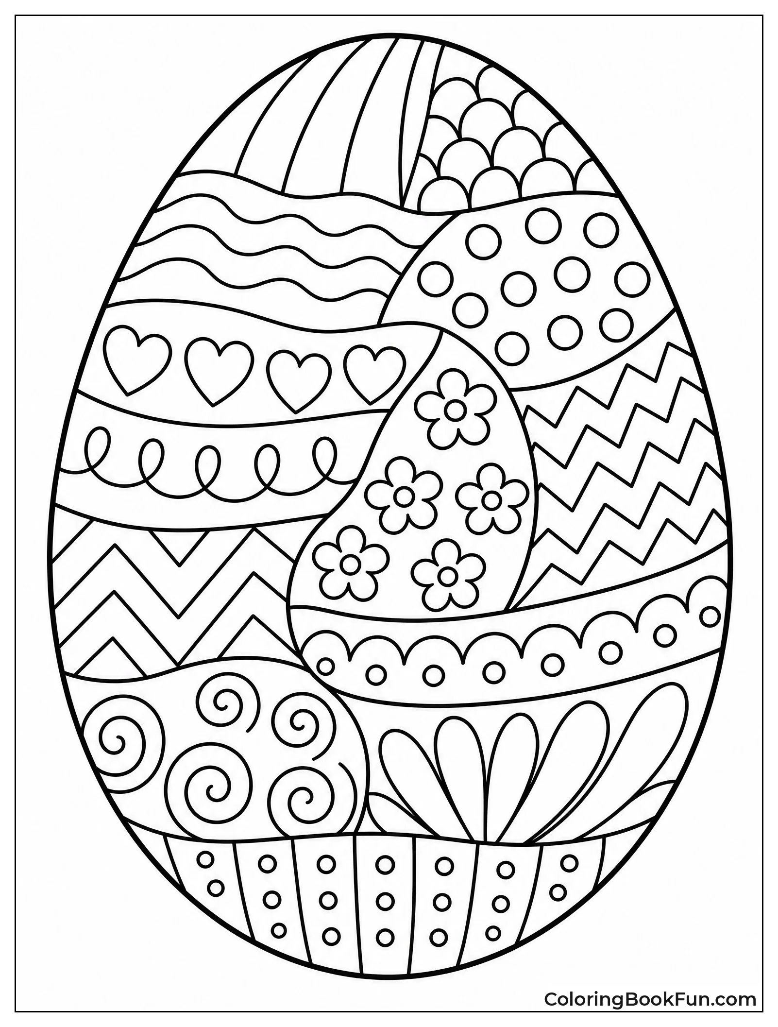 Egg Split into Zentangle Parts