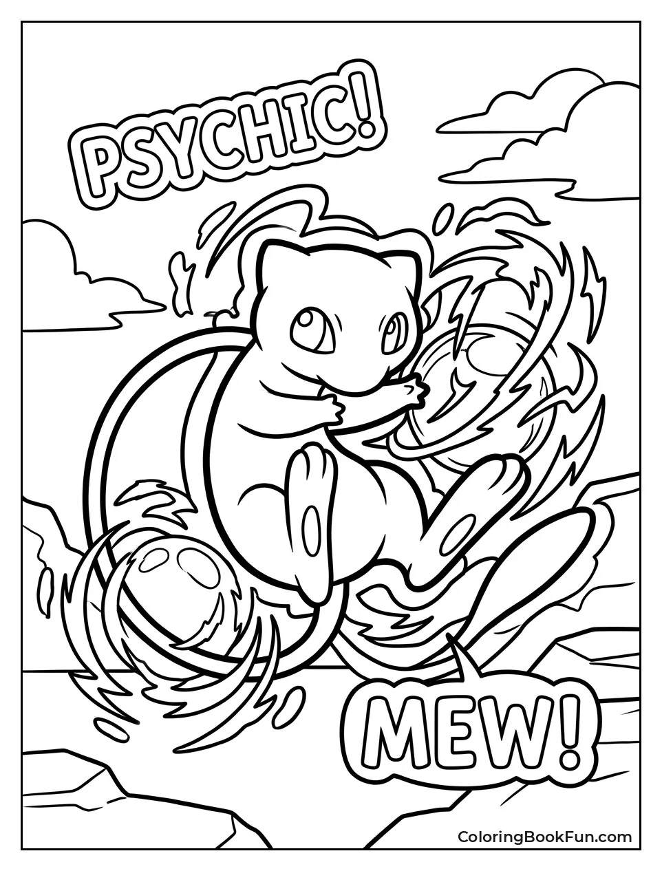 Mew Battling with Psychic Power