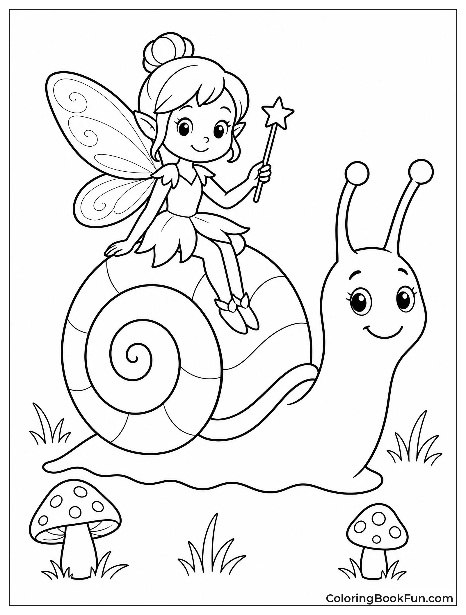 Fairy Rides On Snail Shell