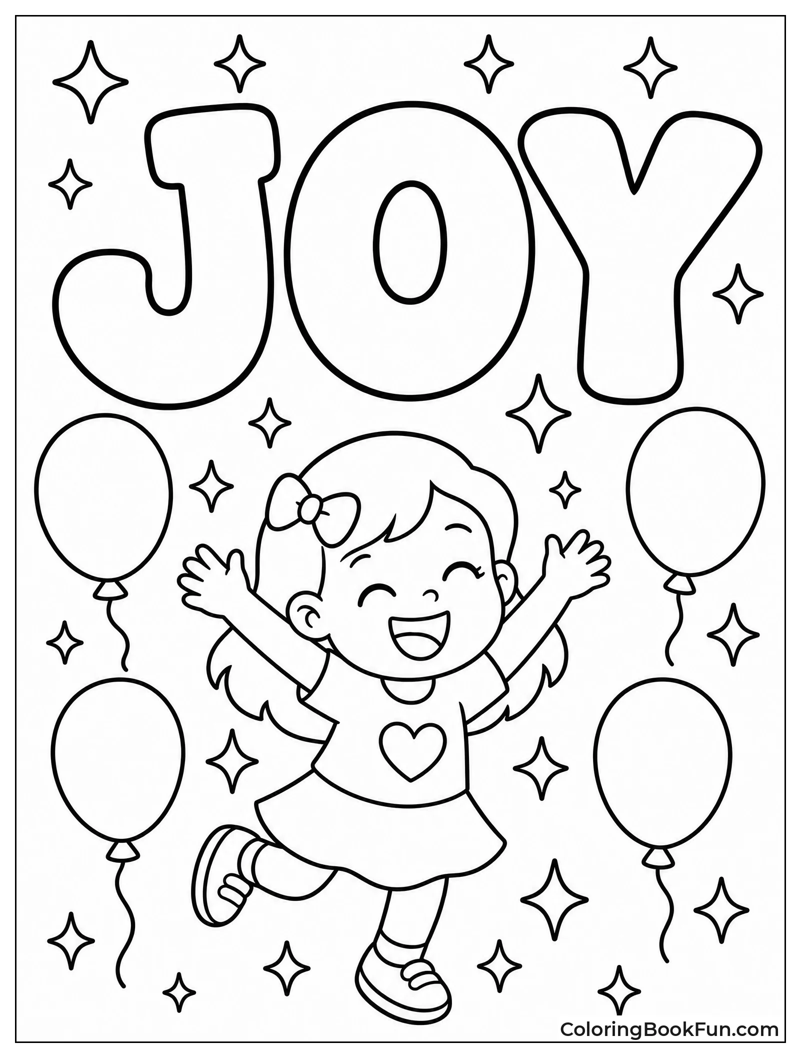 Bubble Letters Spelling Out Joy