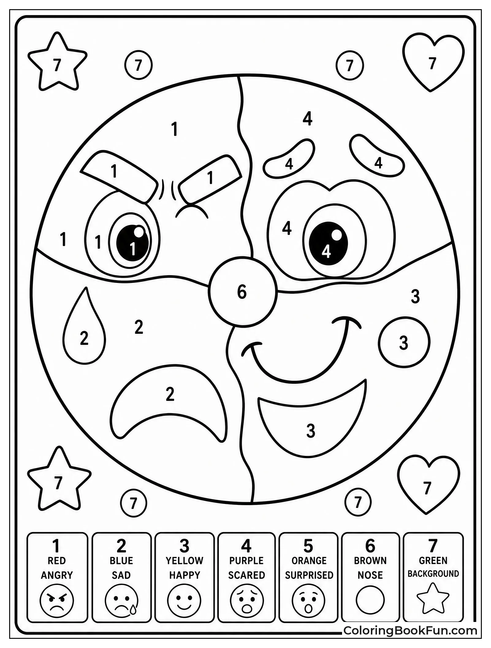 Color Feeling Face by Numbers