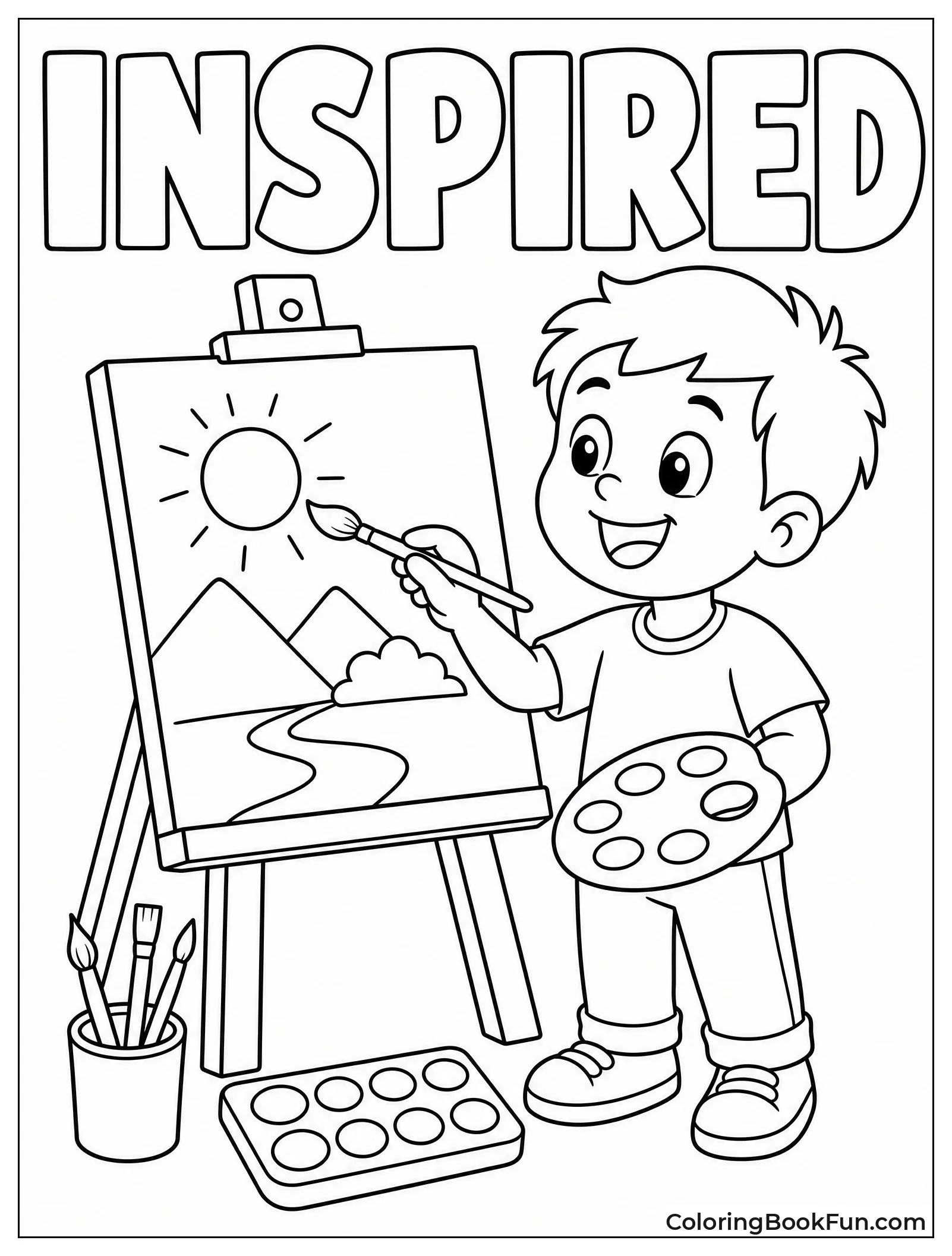 Boy Painting with Inspired Look