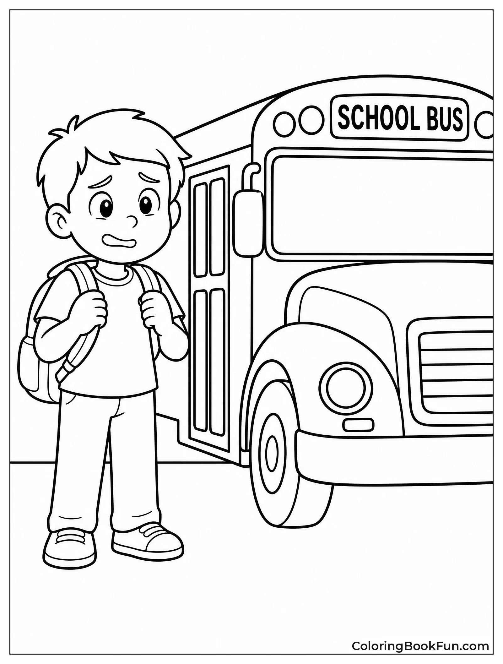 Nervous Student Waiting for Bus