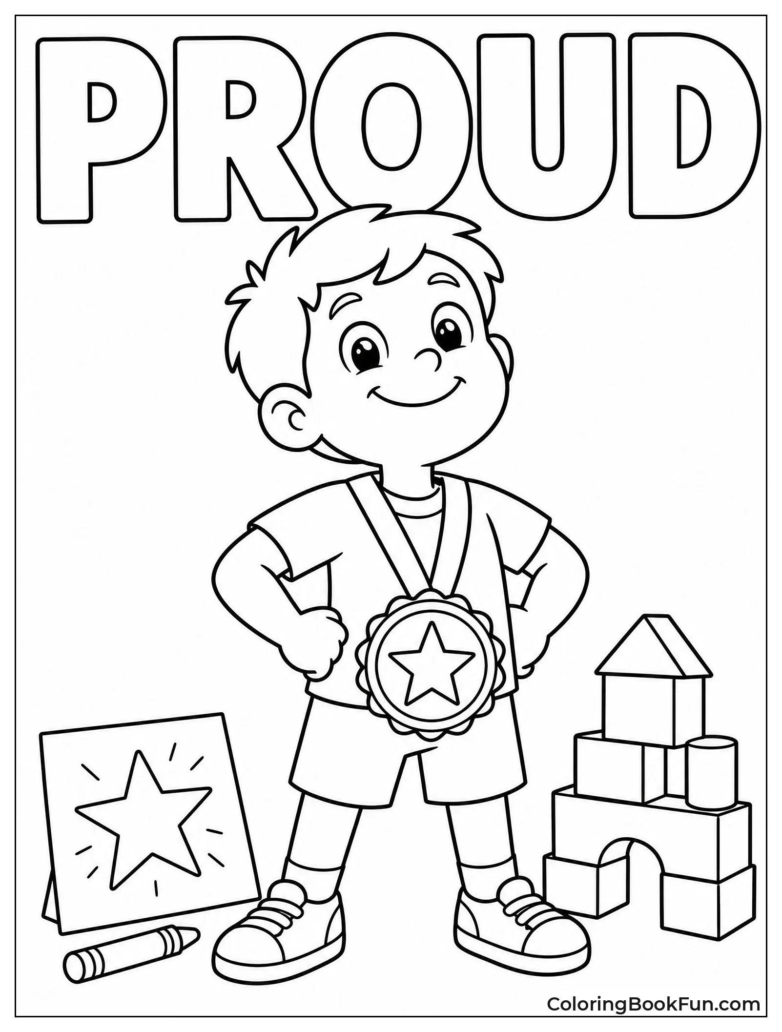 Proud Boy Wearing Gold Medal