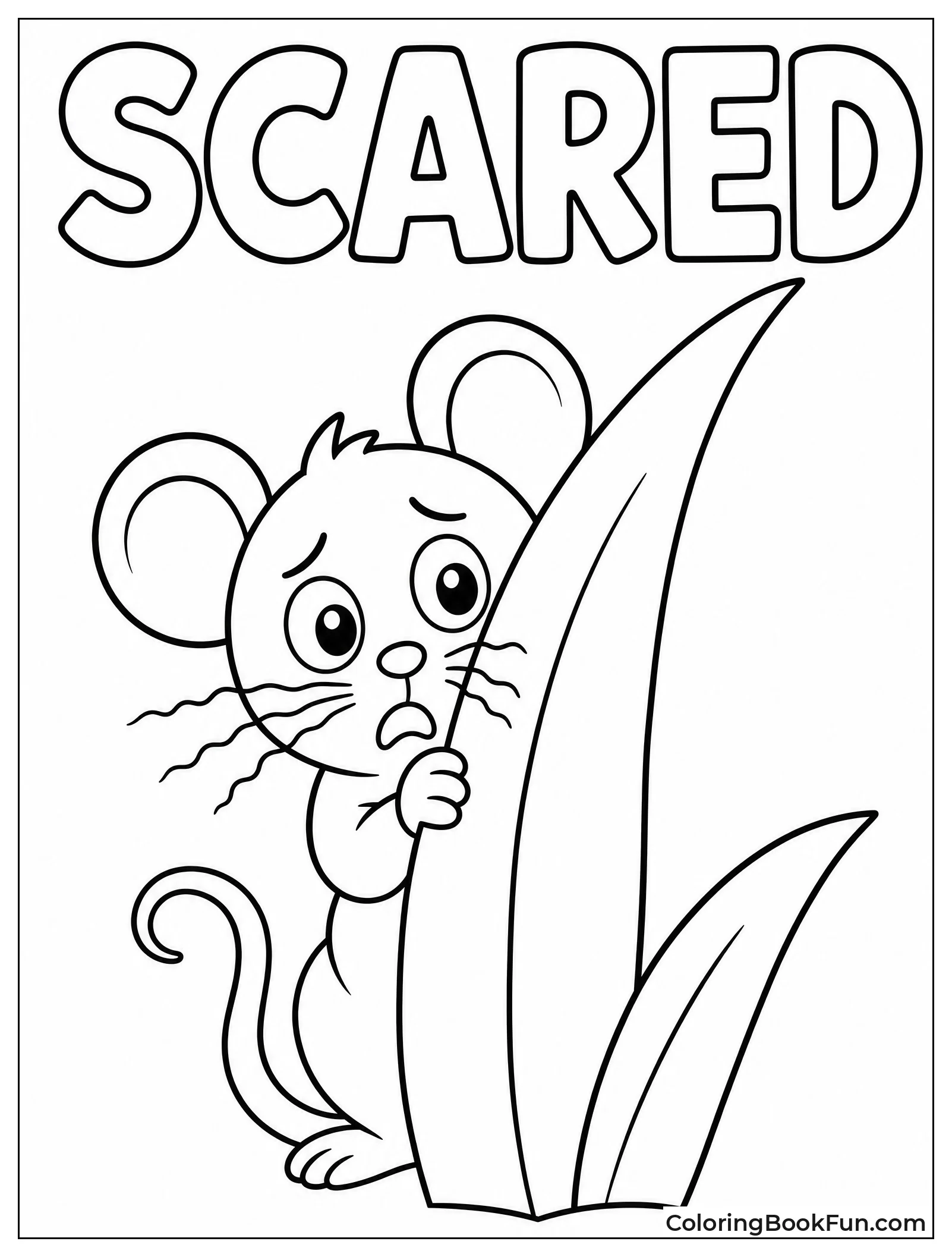 Scared Mouse Hiding in Grass