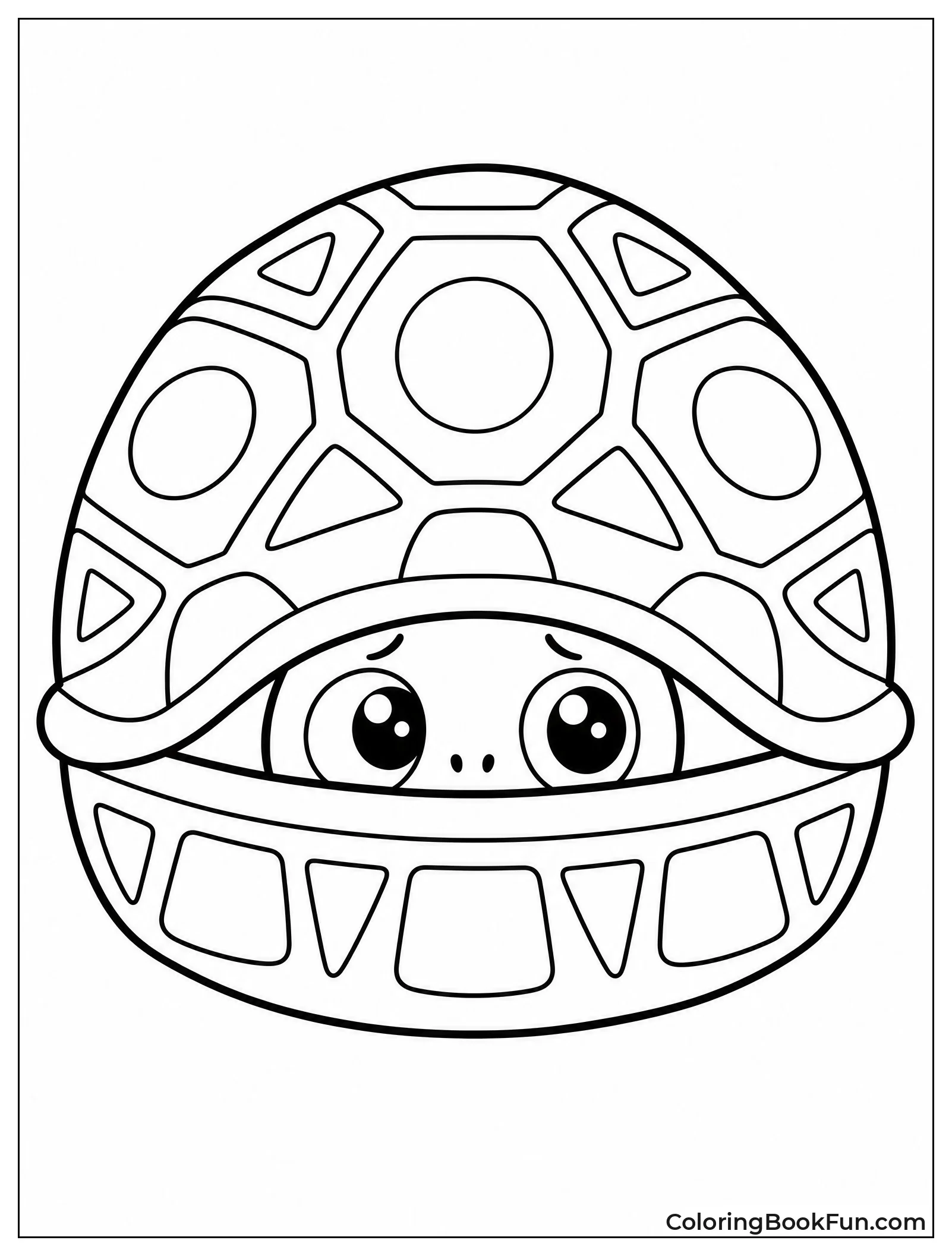 Shy Turtle Peeking from Shell