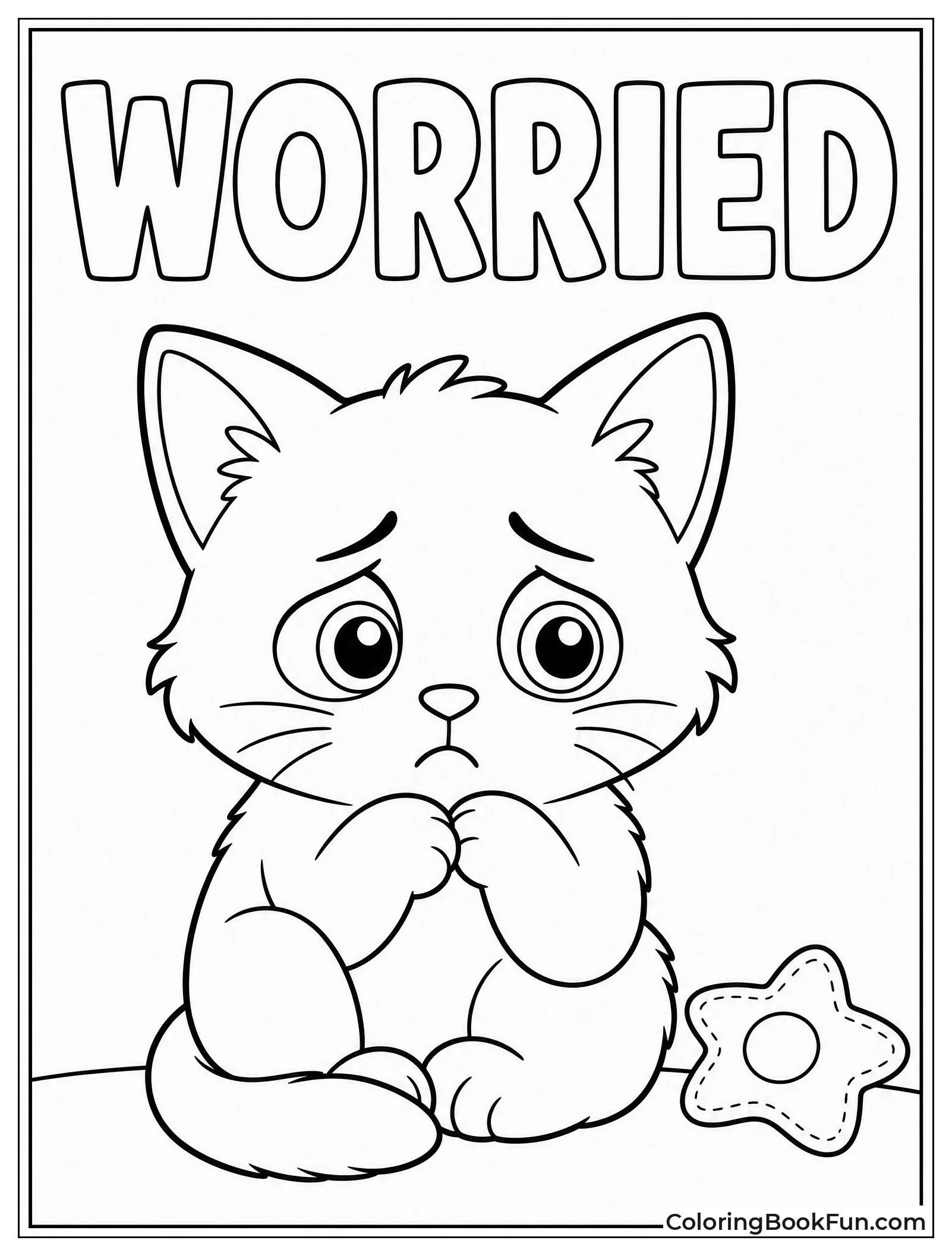 Worried Kitten Tucking Its Tail