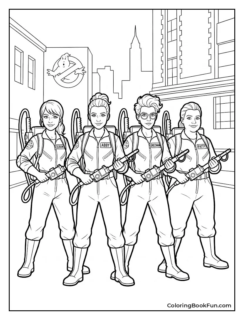 Female Team Posing with Packs