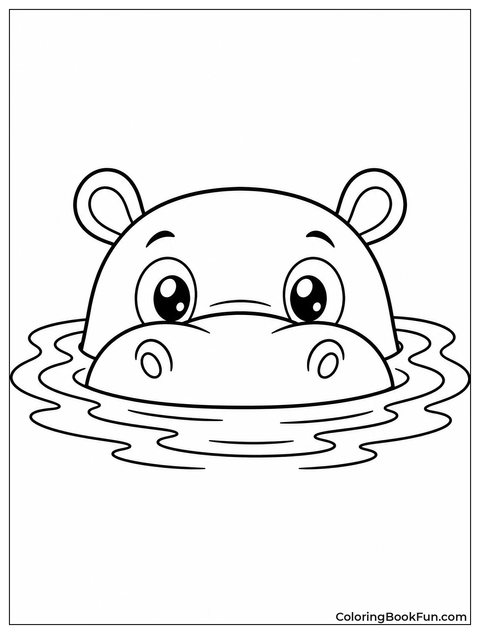 Hippo Eyes Peeking from Water