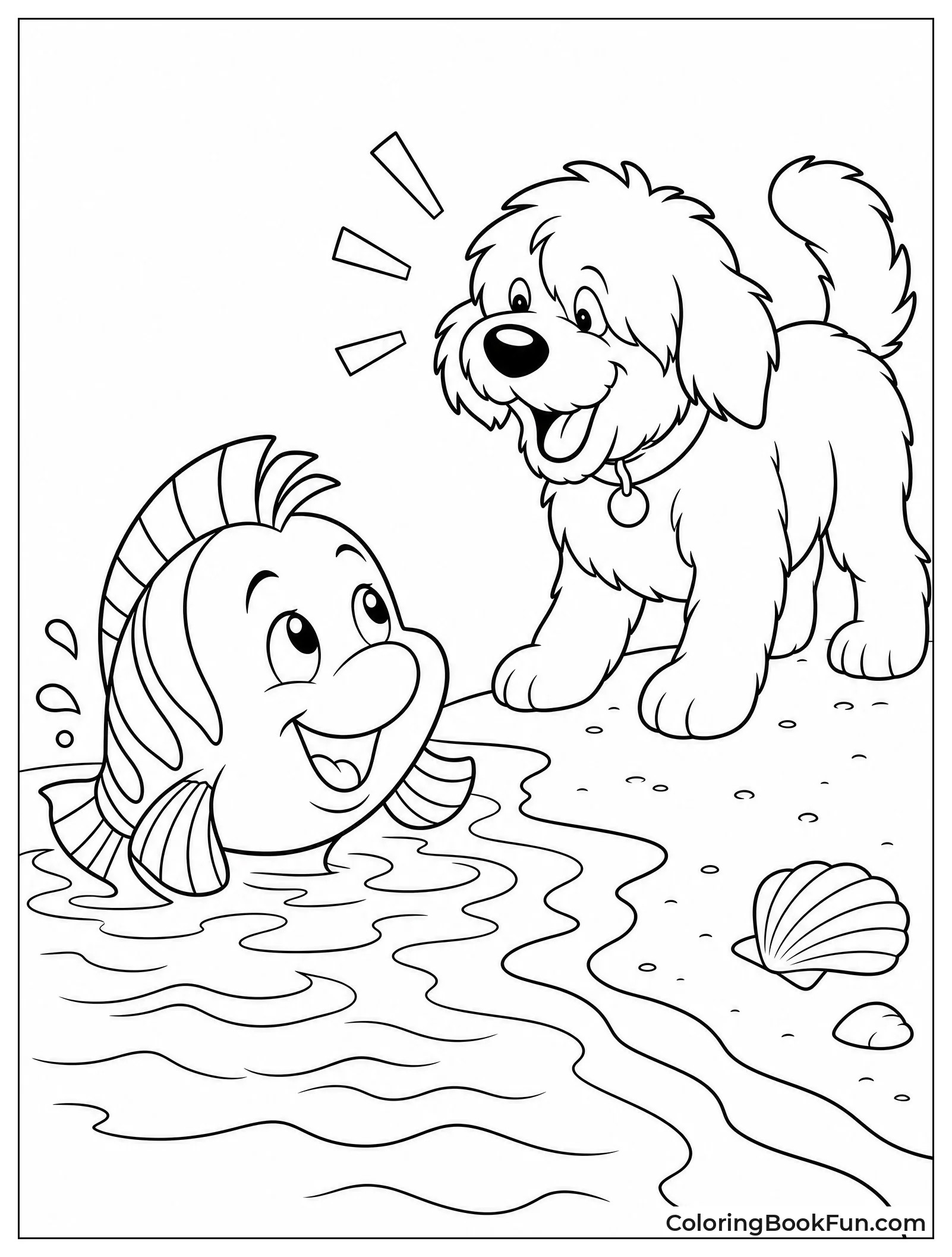 Flounder Looking at Max Dog