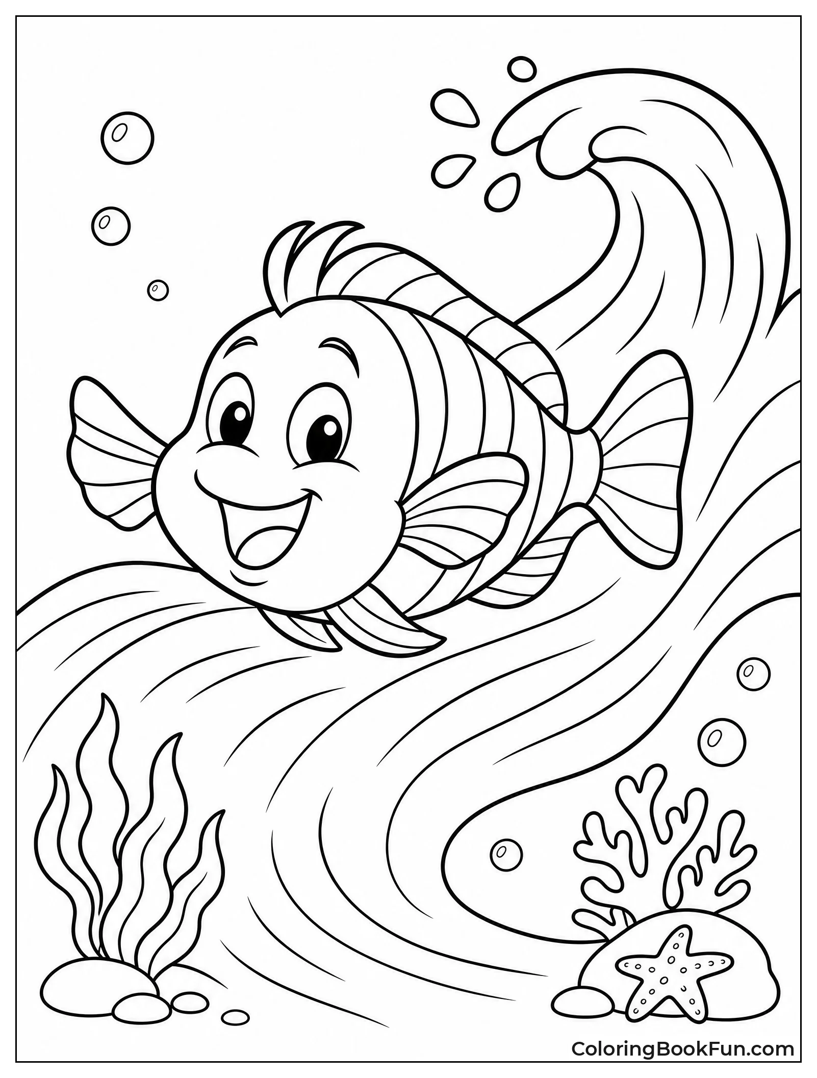 Flounder Riding Ocean Current
