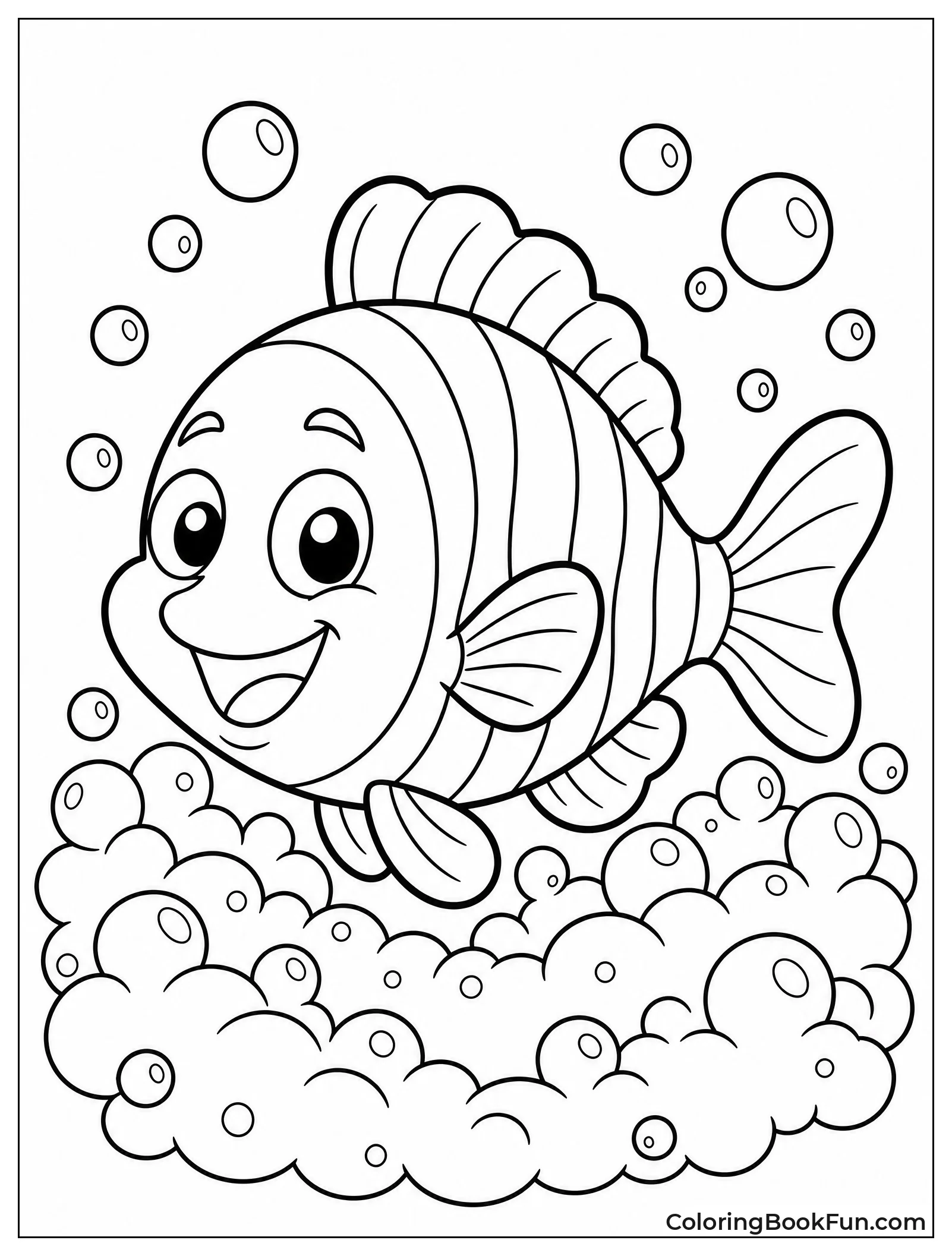 Flounder Taking Bubble Bath
