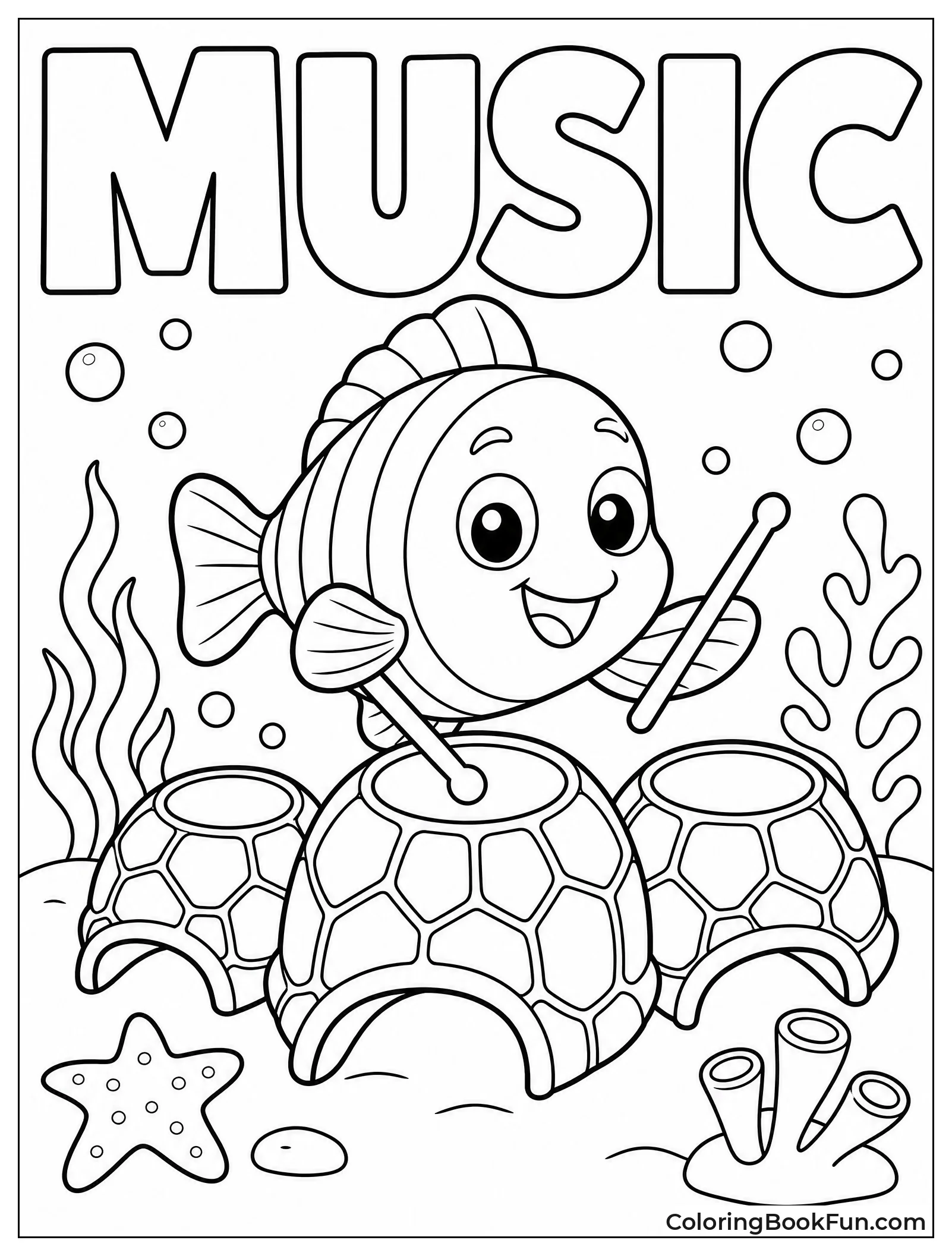 Flounder Playing Drums