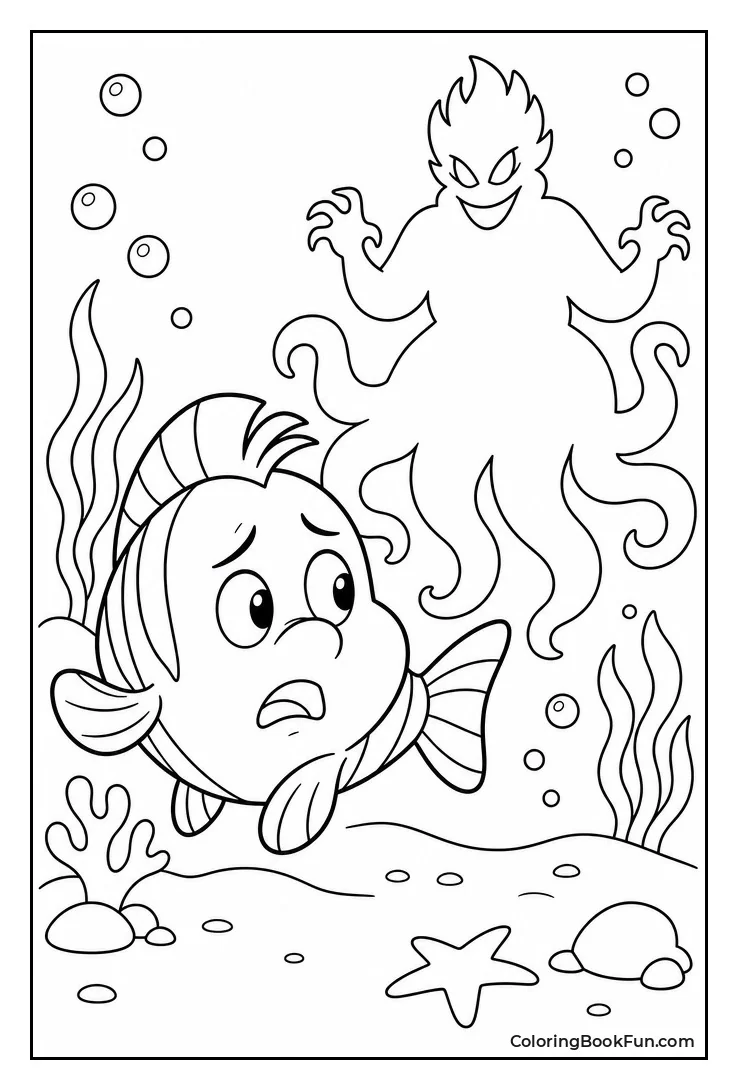 Flounder Watching Ursula Shadow Approach