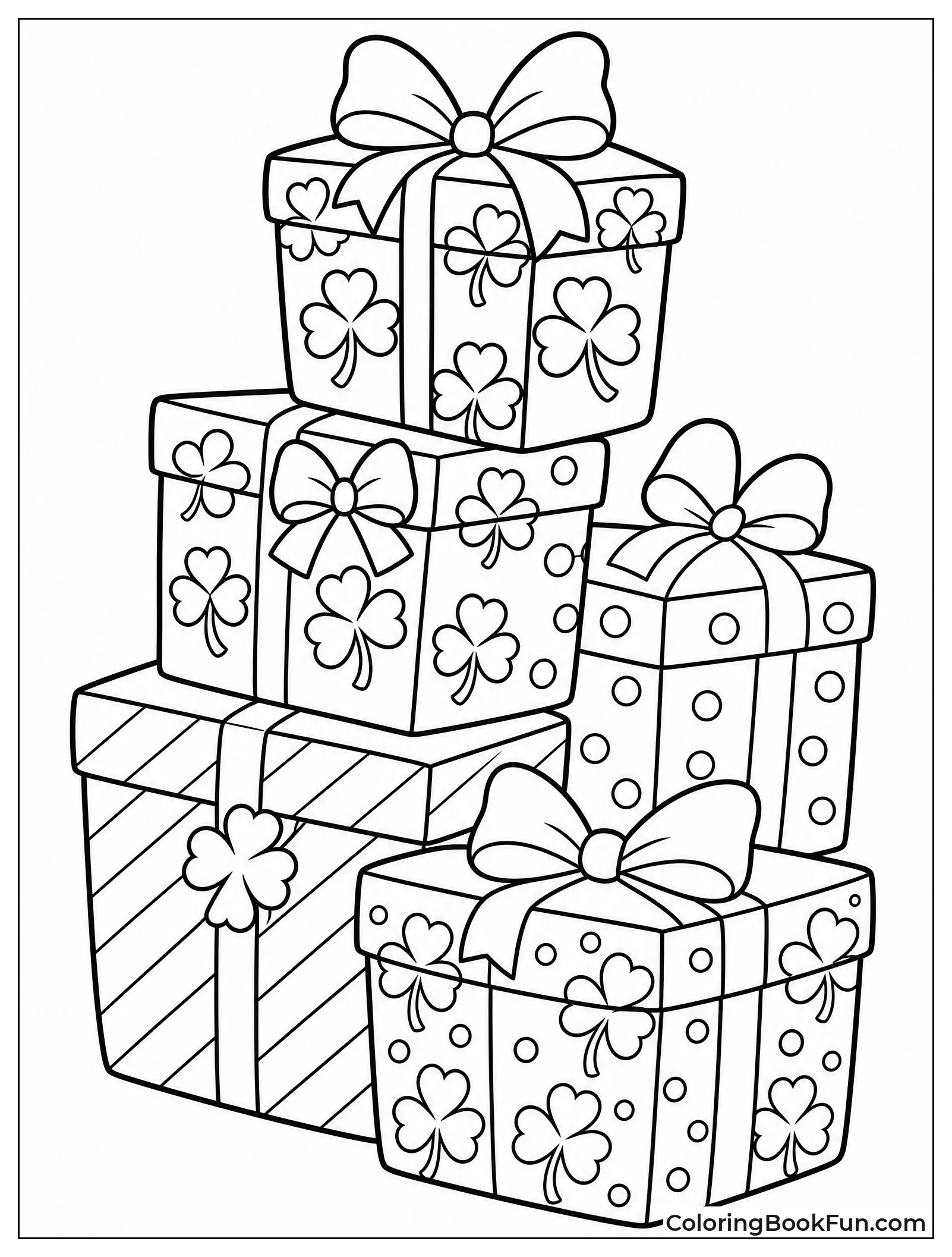 Gifts Wrapped in Clover Paper